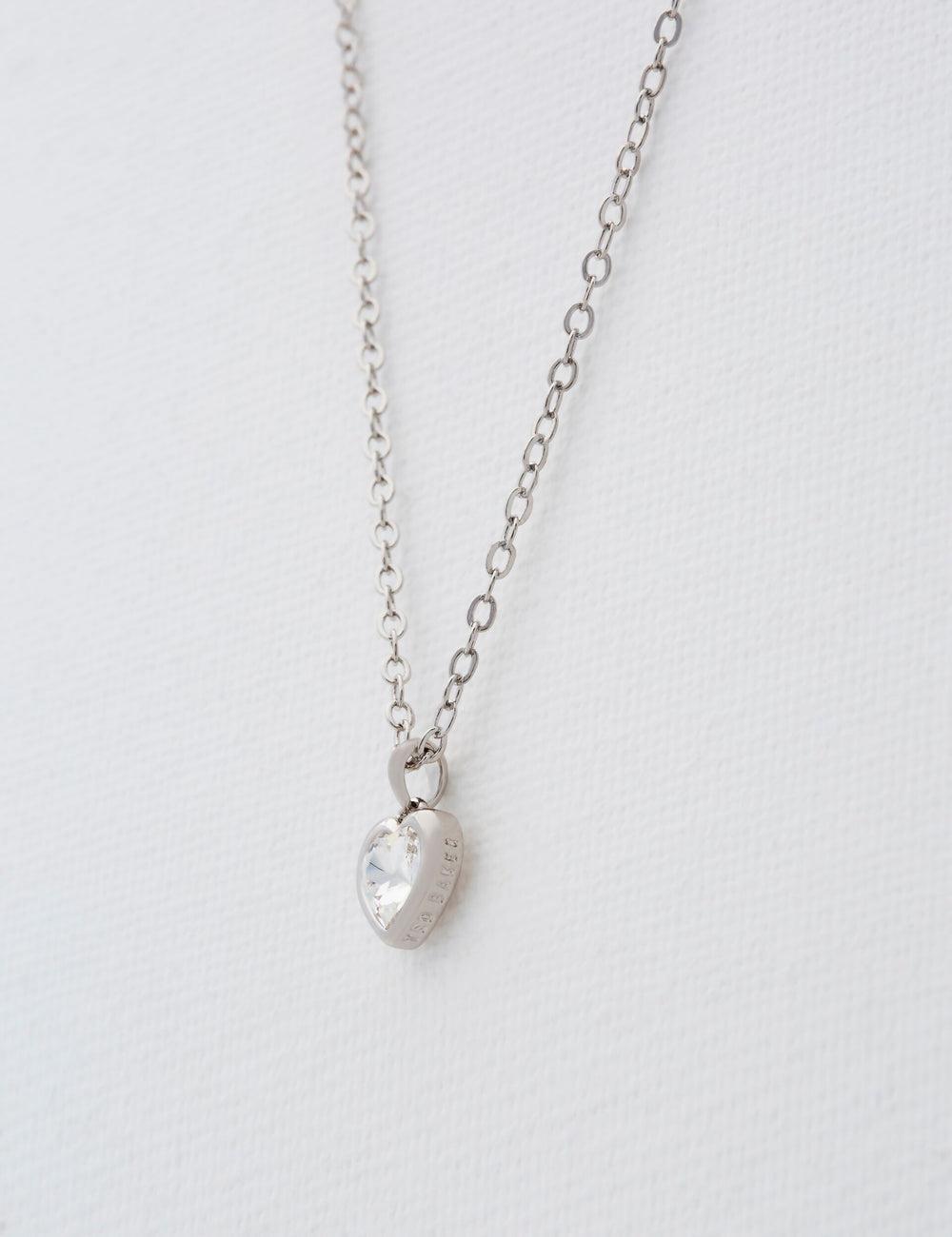 Women Ted Baker HANNELA - Solitaire Crystal Heart Pendant Necklaces Silver | Egypt  ZWBIX-7456