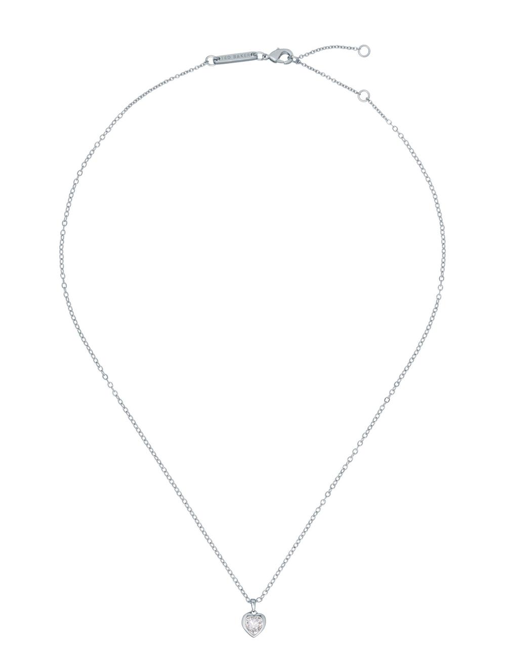 Women Ted Baker HANNELA - Solitaire Crystal Heart Pendant Necklaces Silver | Egypt  ZWBIX-7456