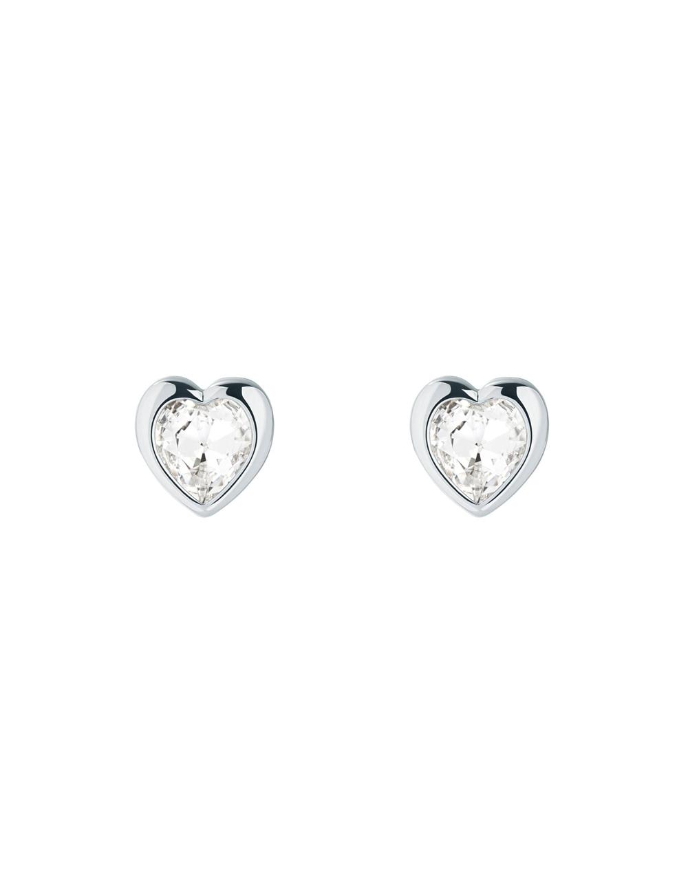 Women Ted Baker HAN - Solitaire Crystal Heart Stud Earrings Silver | Egypt  RSDNH-0457