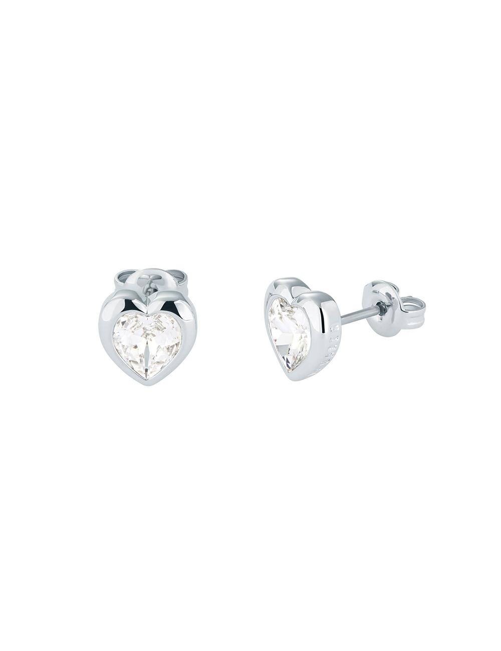 Women Ted Baker HAN - Solitaire Crystal Heart Stud Earrings Silver | Egypt  RSDNH-0457