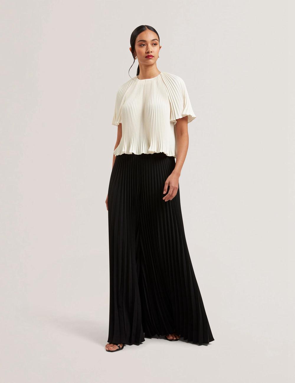 Women Ted Baker HARYX - Pleated Wide Leg Palazzo Trousers Black | Egypt  XESRQ-3846
