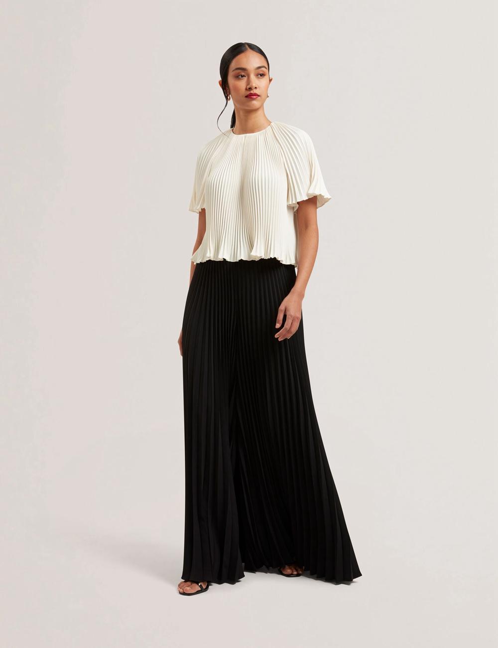 Women Ted Baker HARYX - Pleated Wide Leg Palazzo Trousers Black | Egypt  XESRQ-3846