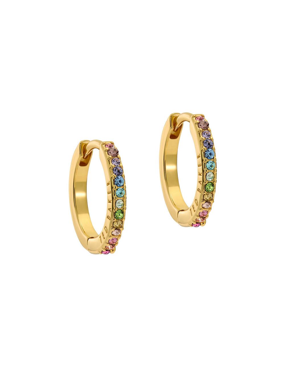 Women Ted Baker HEPLIE - Crystal Huggie Hoop Earrings Multicol | Egypt  ADPEU-1794