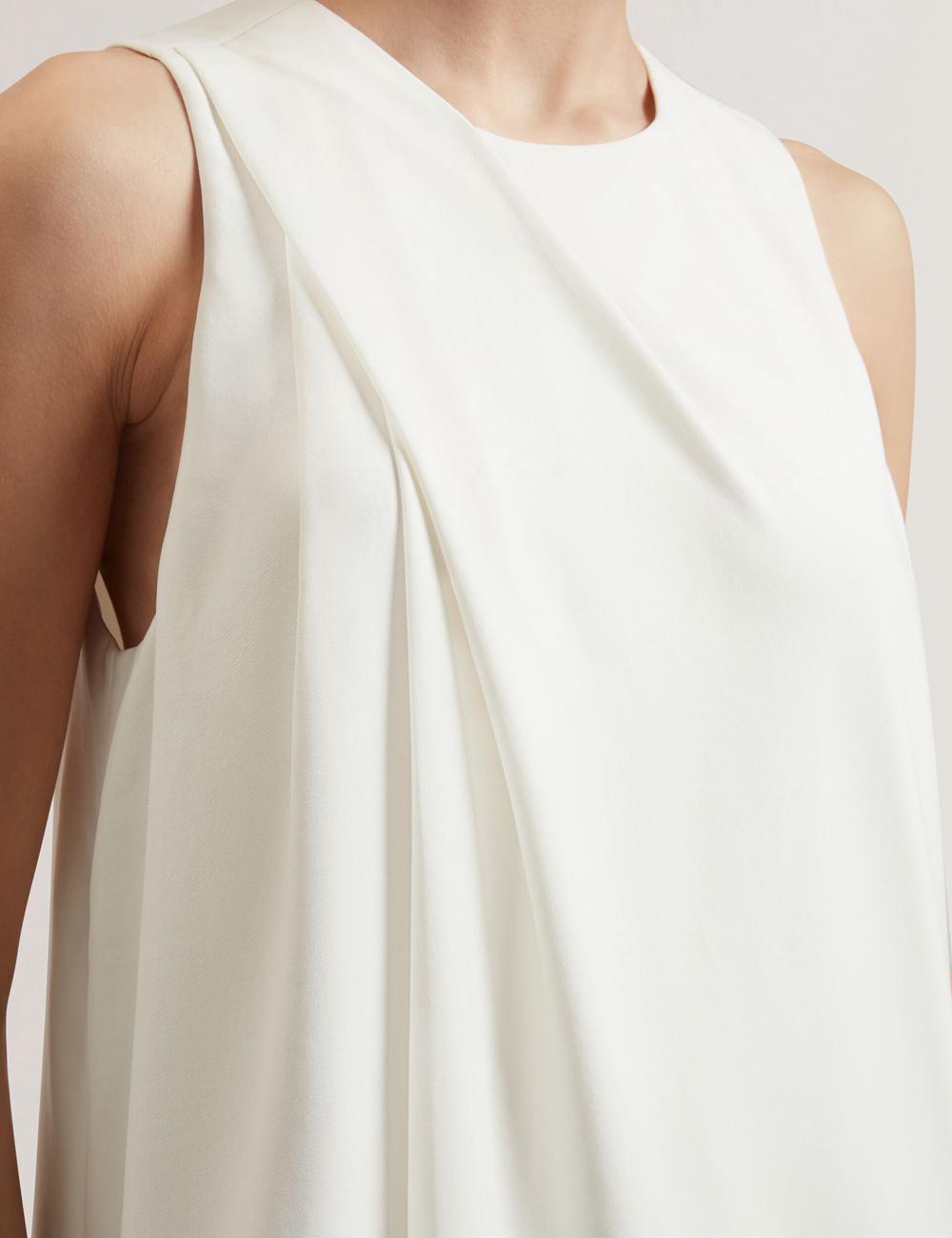 Women Ted Baker ICANA - Draped Front Asymmetric Sleeveless Tops Ivory | Egypt  NPFAC-6058