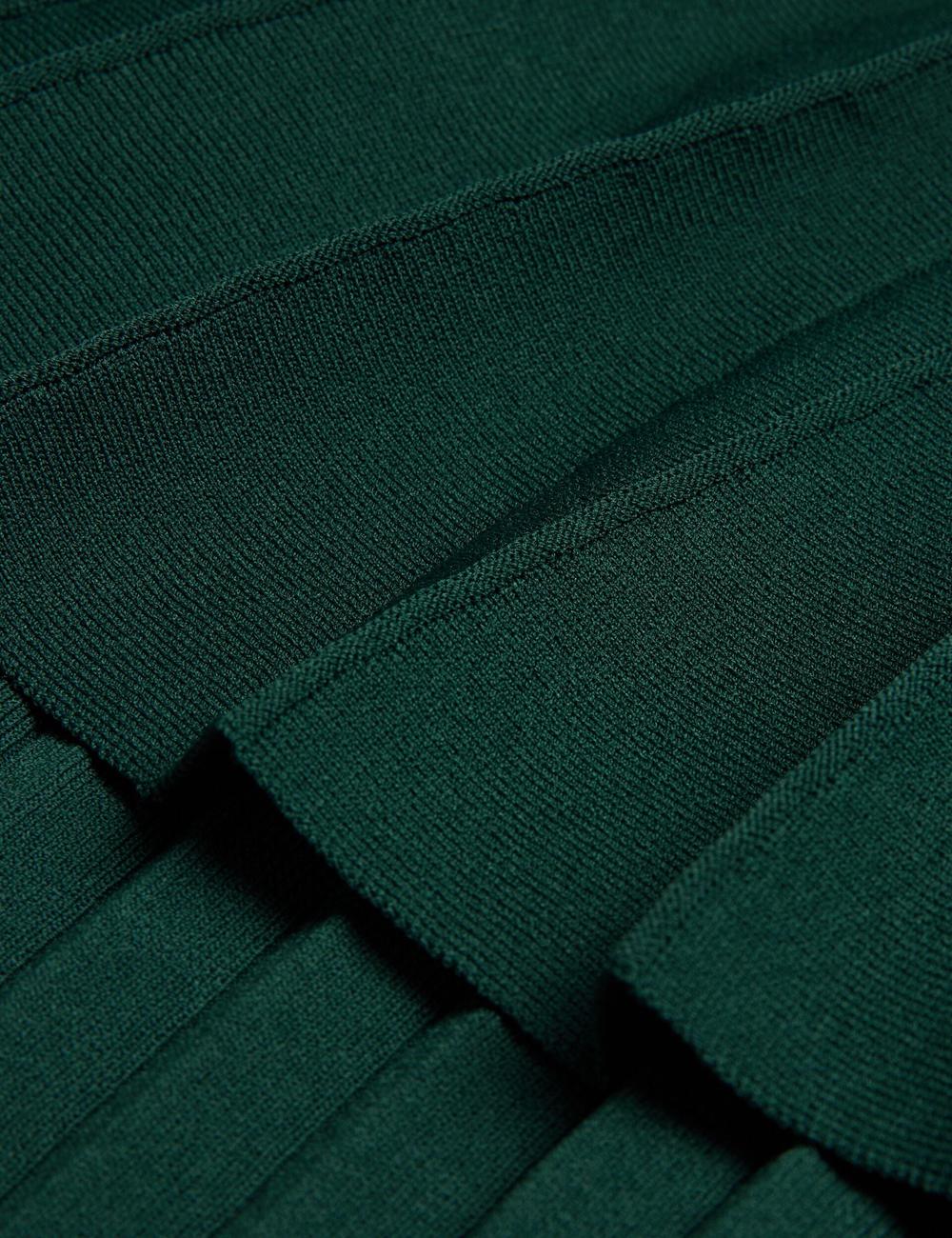 Women Ted Baker IIVANNA - Ribbed Knit Top With Fluted Short Sleeves Jumpers Dk-Green | Egypt  YTOAR-8395