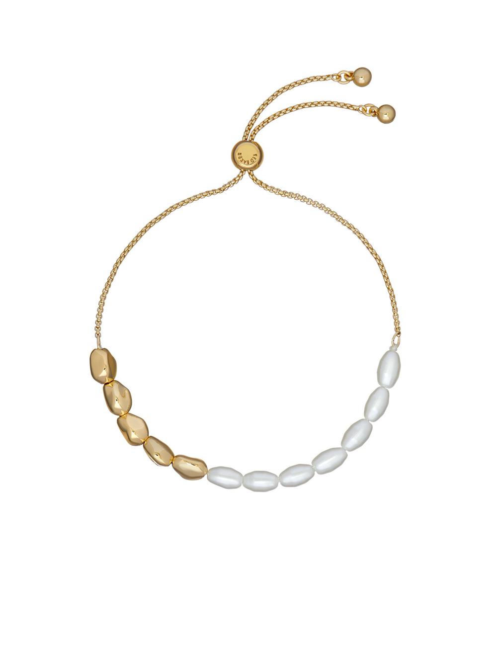 Women Ted Baker INELA - Island Pearl Bead Adjustable Bracelets Gold | Egypt  OXHLN-6148