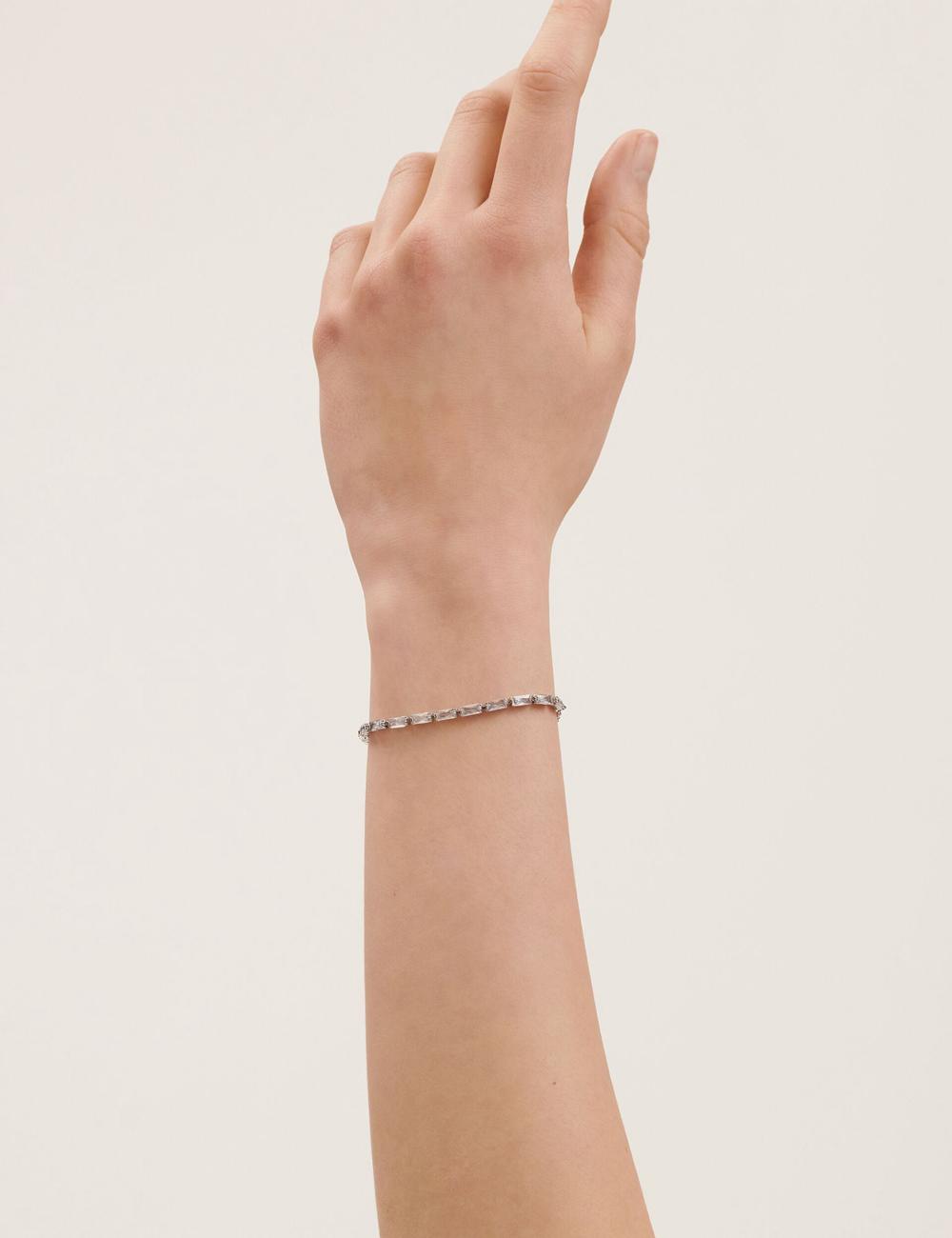 Women Ted Baker ISELA - Baguette Crystal Slider Tennis Bracelets Silver | Egypt  NHOCG-5670