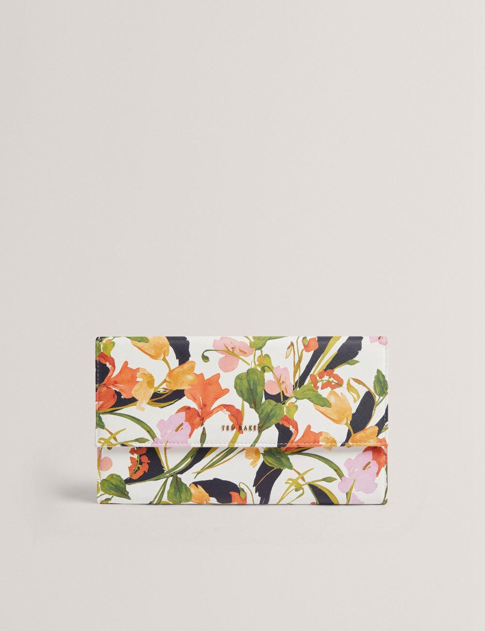 Women Ted Baker JACIIIE - Floral Print Faux Leather Travel Wallets Nat-White | Egypt  HQIAZ-7910