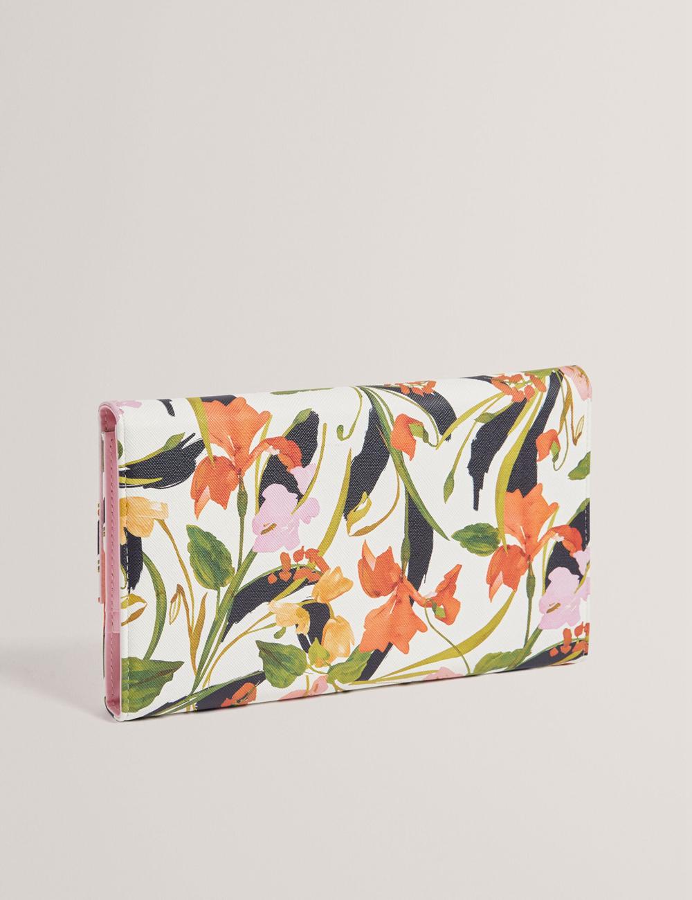 Women Ted Baker JACIIIE - Floral Print Faux Leather Travel Wallets Nat-White | Egypt  HQIAZ-7910