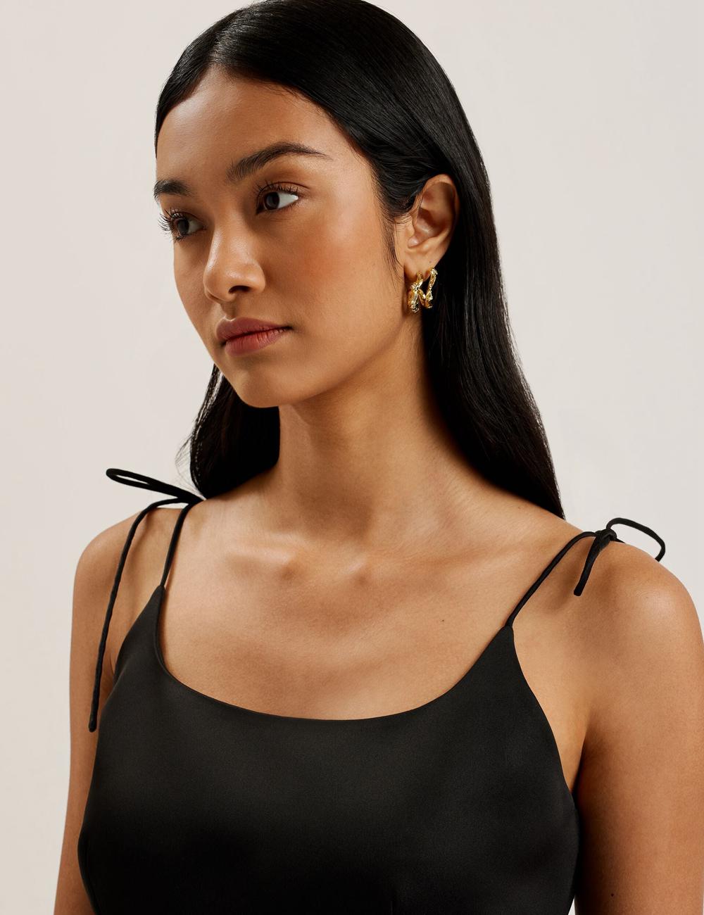 Women Ted Baker KAVALA - Strap Square Neck Mini Dresses Black | Egypt  VTUMD-2356