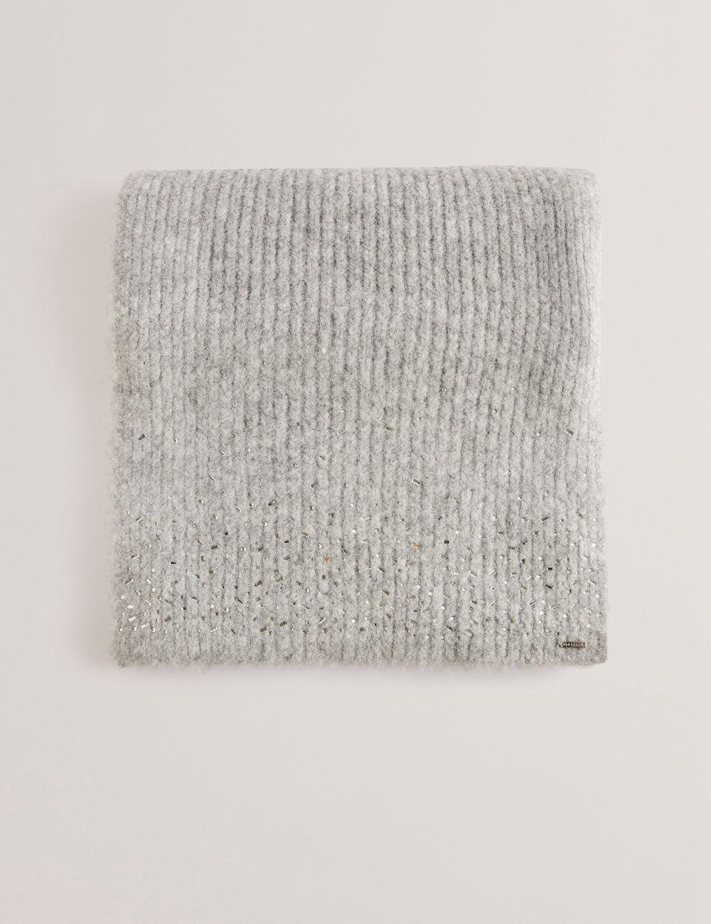 Women Ted Baker KERIISA - Scattered Rhinestone Knitted Scarves Grey | Egypt  GVURL-9853