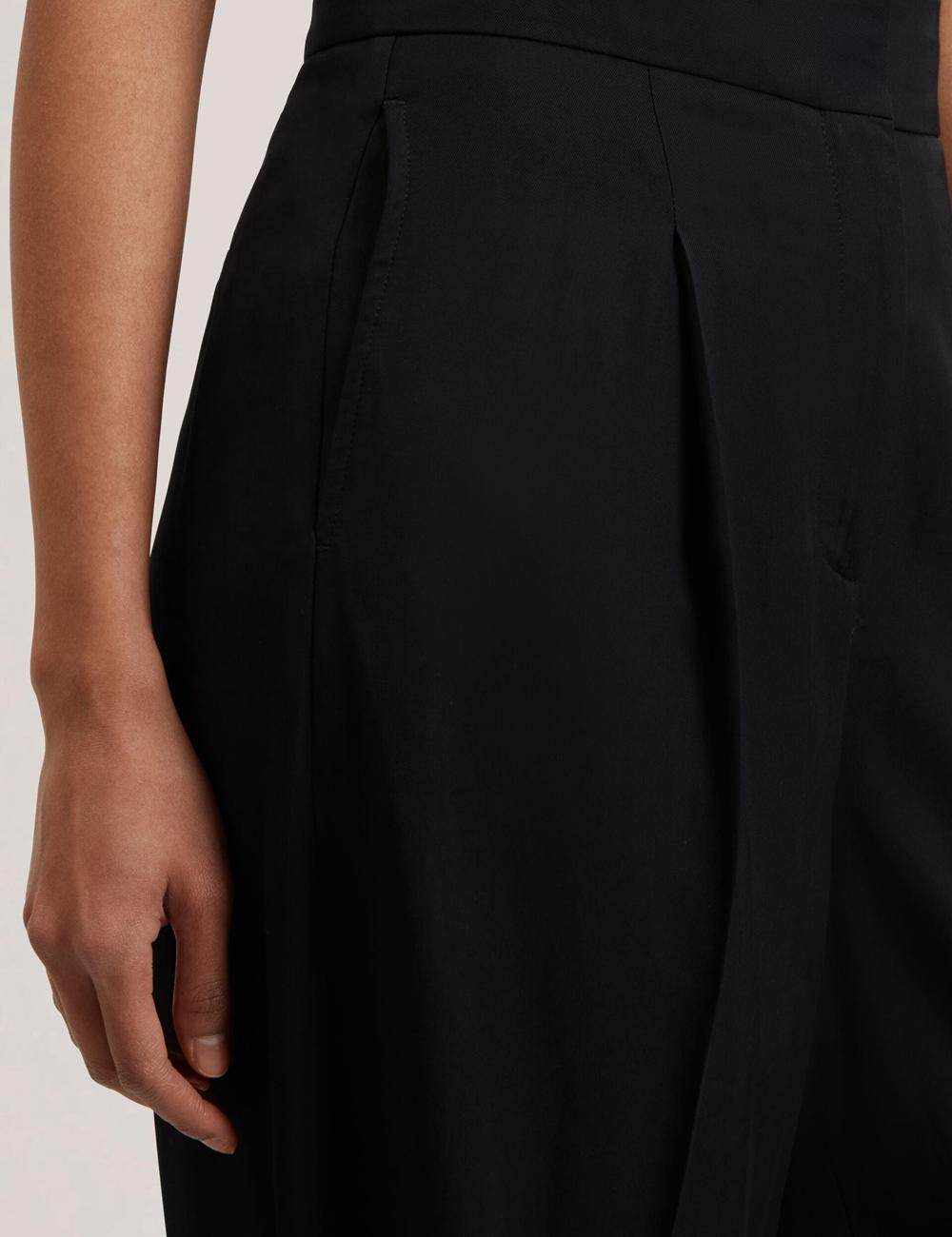 Women Ted Baker KIOLLI - Wool Blend Barrel Leg Tailored Trousers Black | Egypt  GNDFT-6109