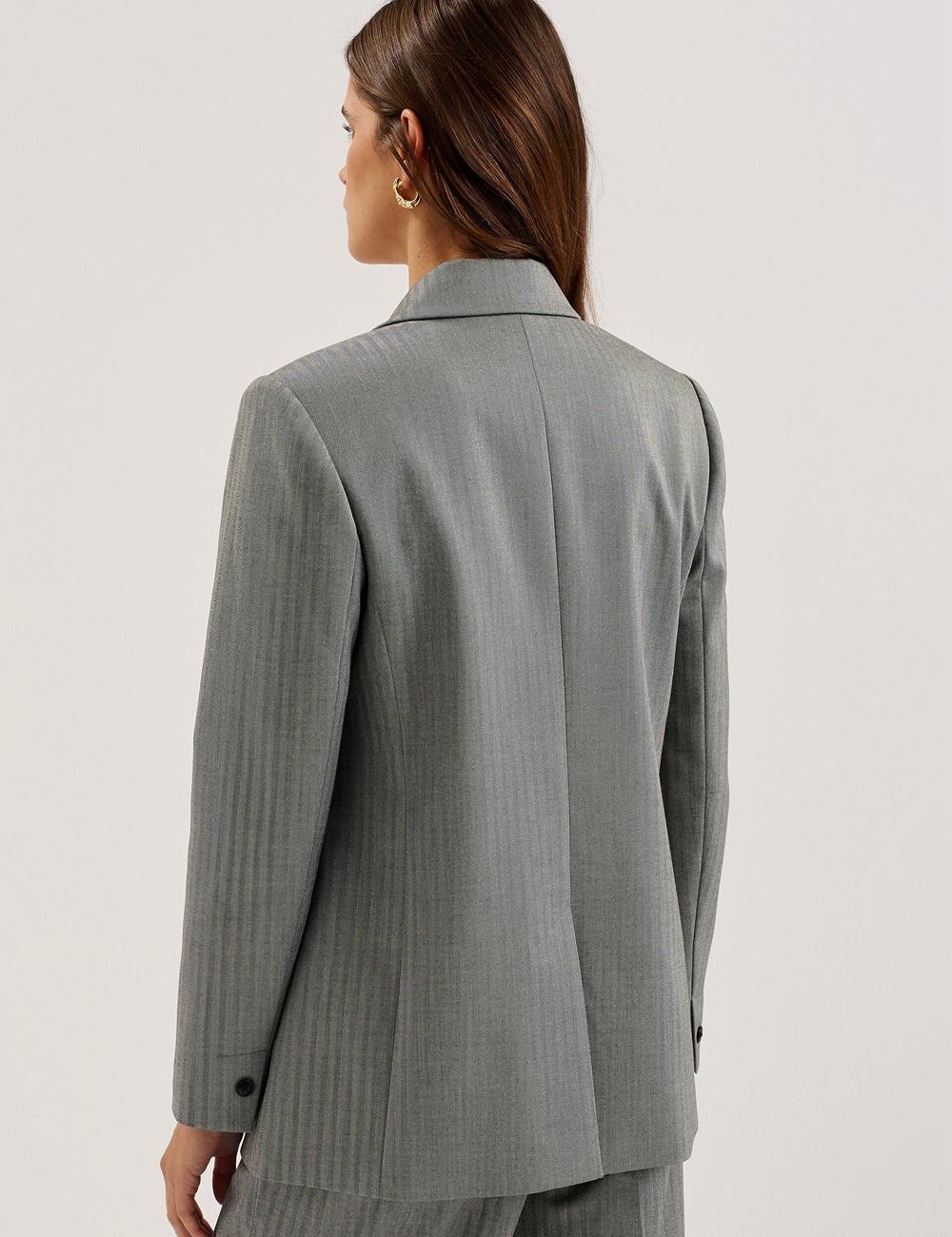 Women Ted Baker KOA - Oversized Herringbone Single Breasted Blazers Dk-Grey | Egypt  JVOSZ-1206