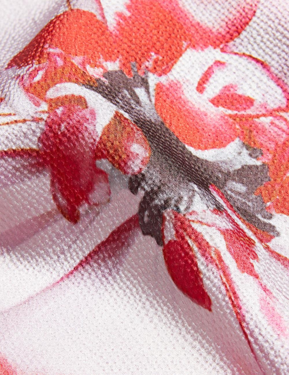 Women Ted Baker KOHANA - Floral Satin High Neck Sleeveless Top Blouses Red | Egypt  IUMAQ-6230