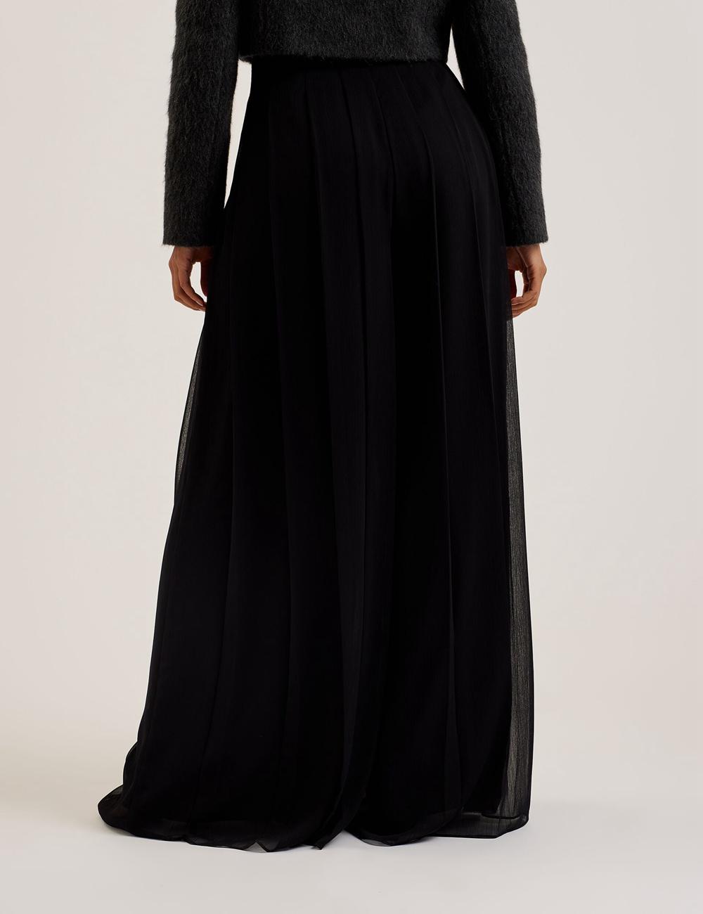 Women Ted Baker KOKUTO - Chiffon Pleated Wide Leg Palazzo Trousers Black | Egypt  IABMQ-2417