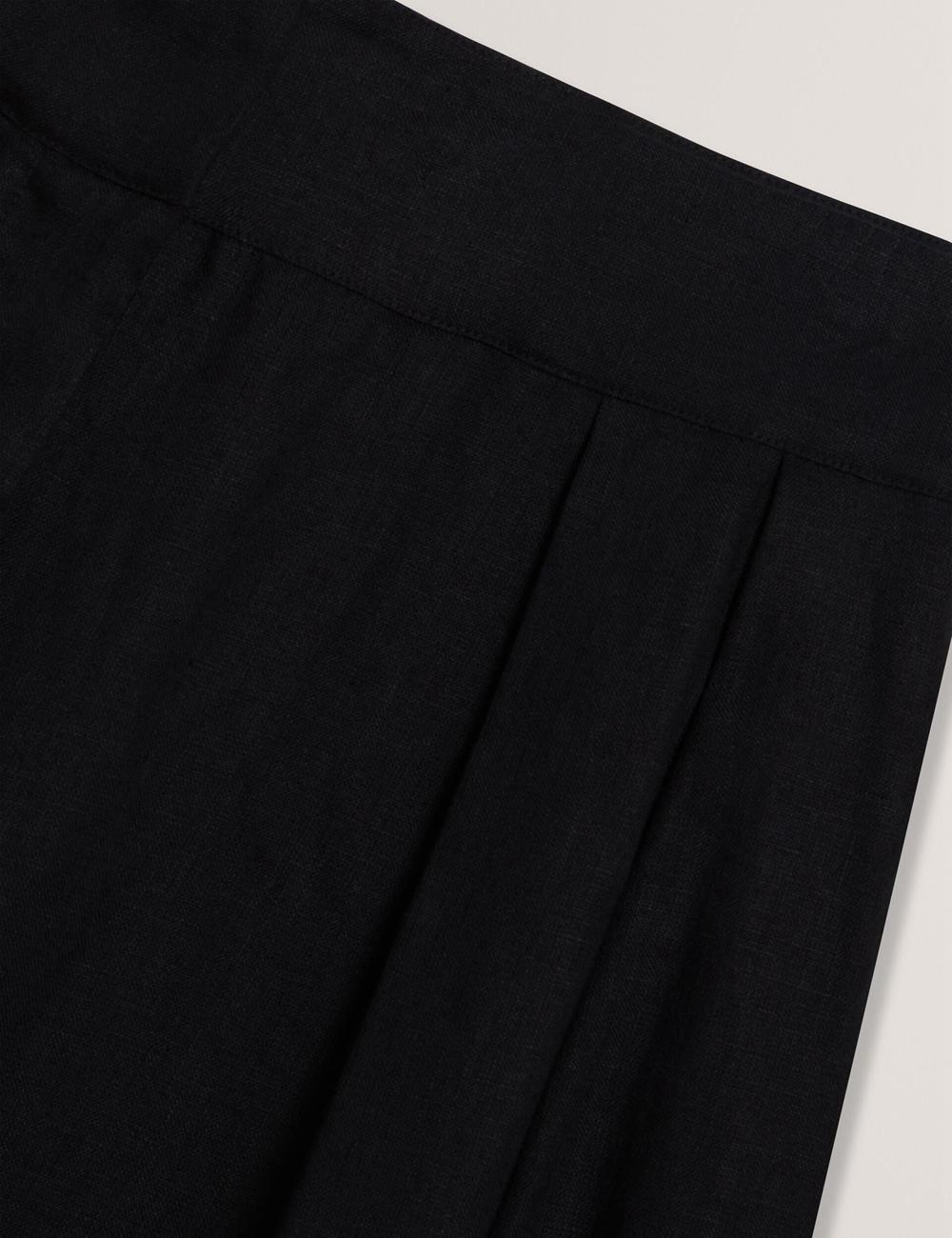 Women Ted Baker KYFAAT - Pure Linen Tailored Wide Leg Trousers Black | Egypt  NGXET-1284