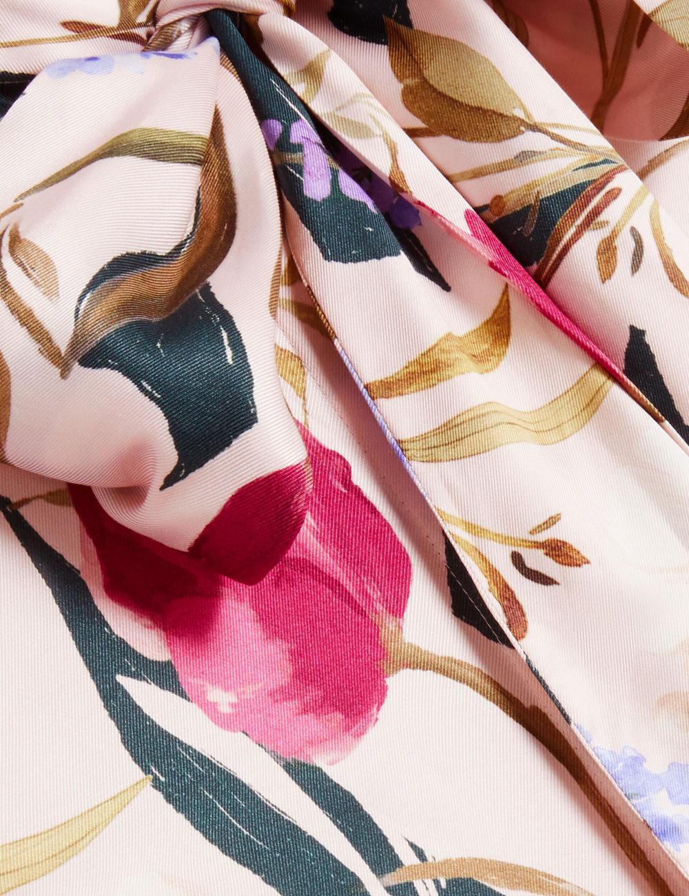Women Ted Baker LEEYAA - Floral Print Neck Longline Blouses Pink | Egypt  FCLOZ-1076