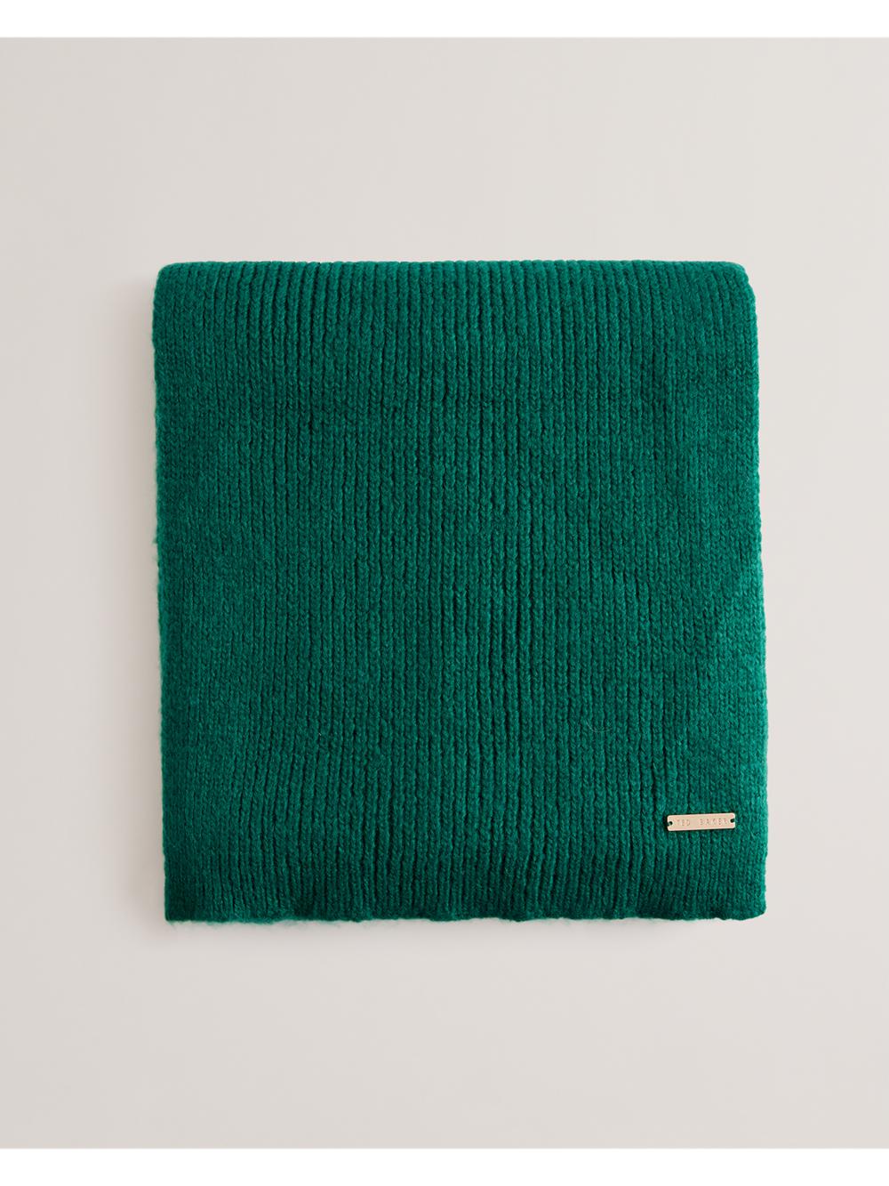 Women Ted Baker LIDIIES - Ribbed Wool Blend Knitted Scarves Dk-Green | Egypt  EWDRT-6041