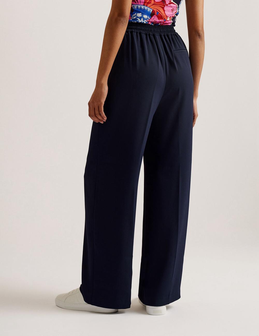 Women Ted Baker LILIAAH - Wide Leg Tailored Joggers Navy | Egypt  VDGWB-3105