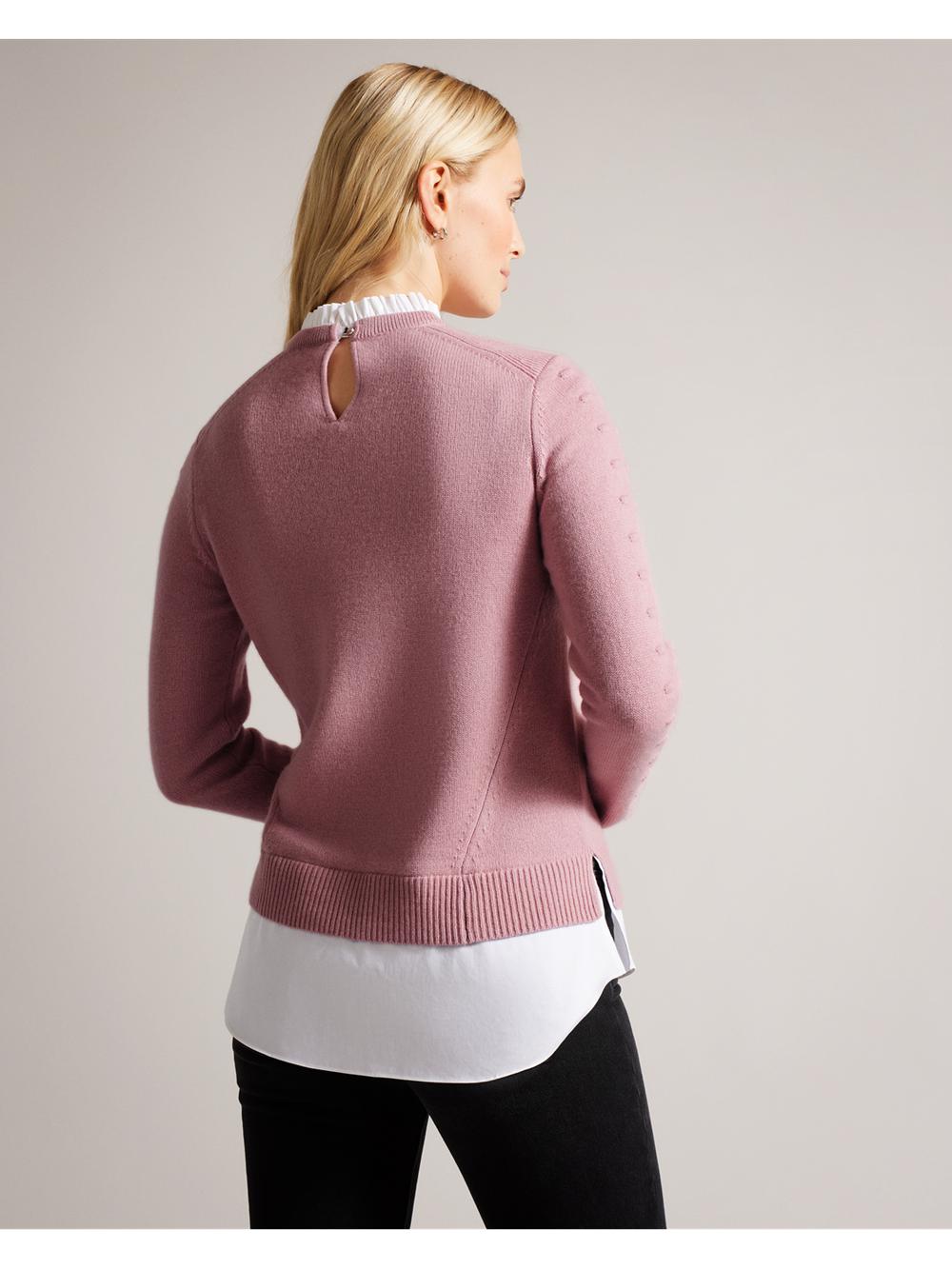 Women Ted Baker LISSIAH - Bobble Detail Shirt Hem Knitted Jumpers Dusky-Pink | Egypt  HSAOB-6180