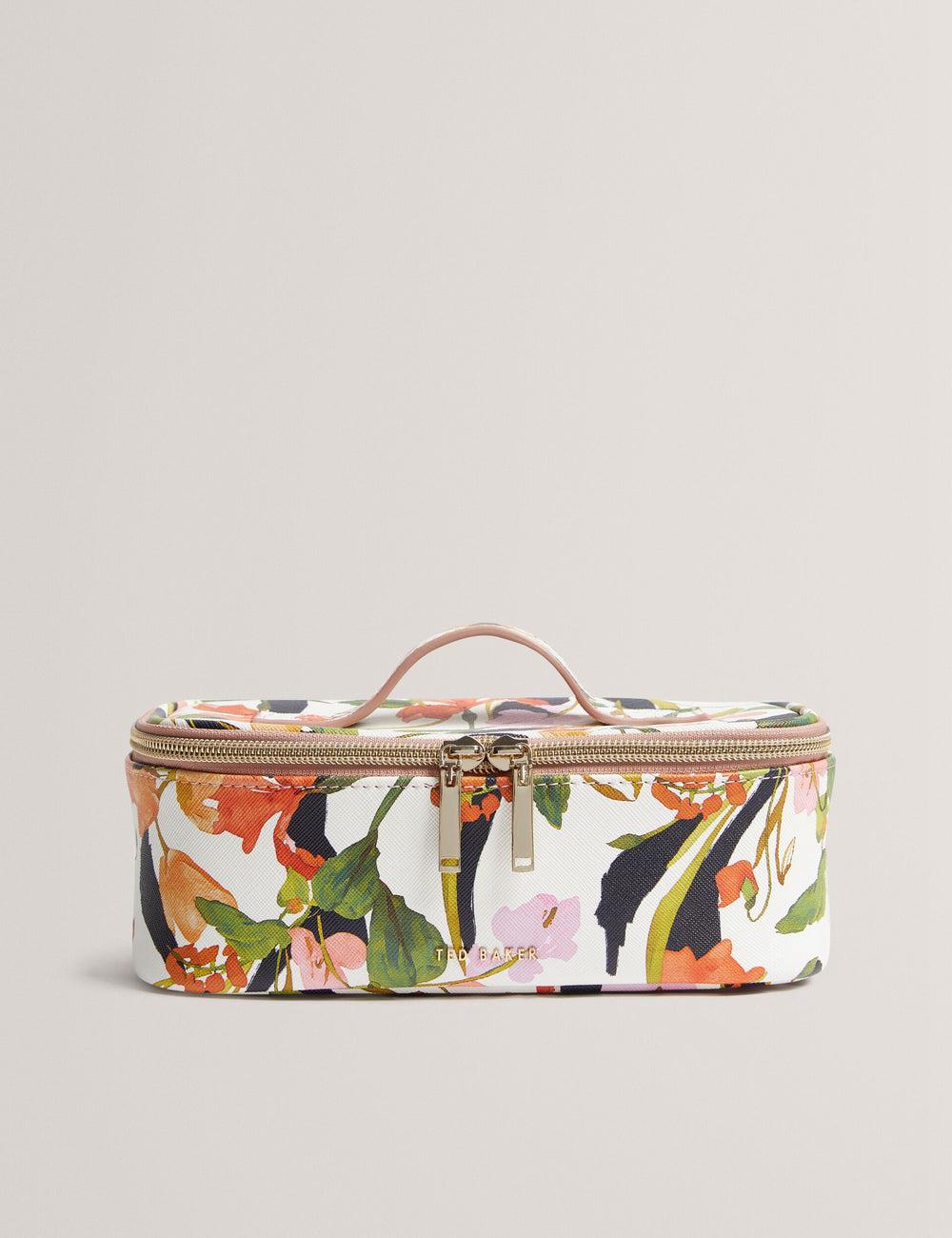 Women Ted Baker LOUIAA - Floral Printed Small Top Handle Wash Bags White | Egypt  FUQBG-0142