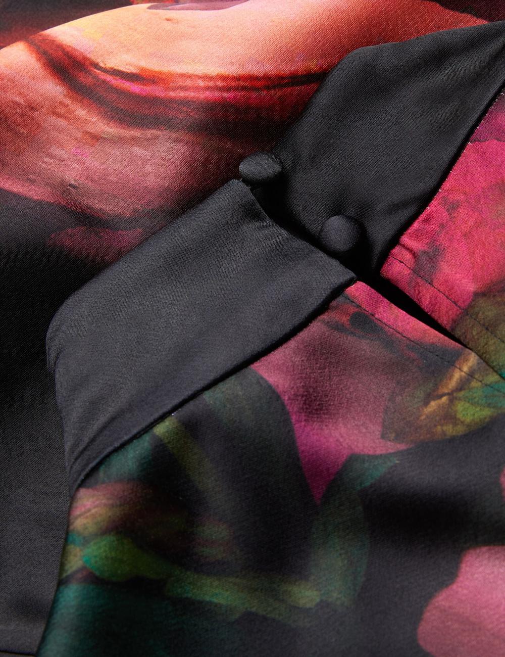Women Ted Baker LOUSIOS - Printed Neck Wide Leg Jumpsuits Black | Egypt  WRDNO-0349