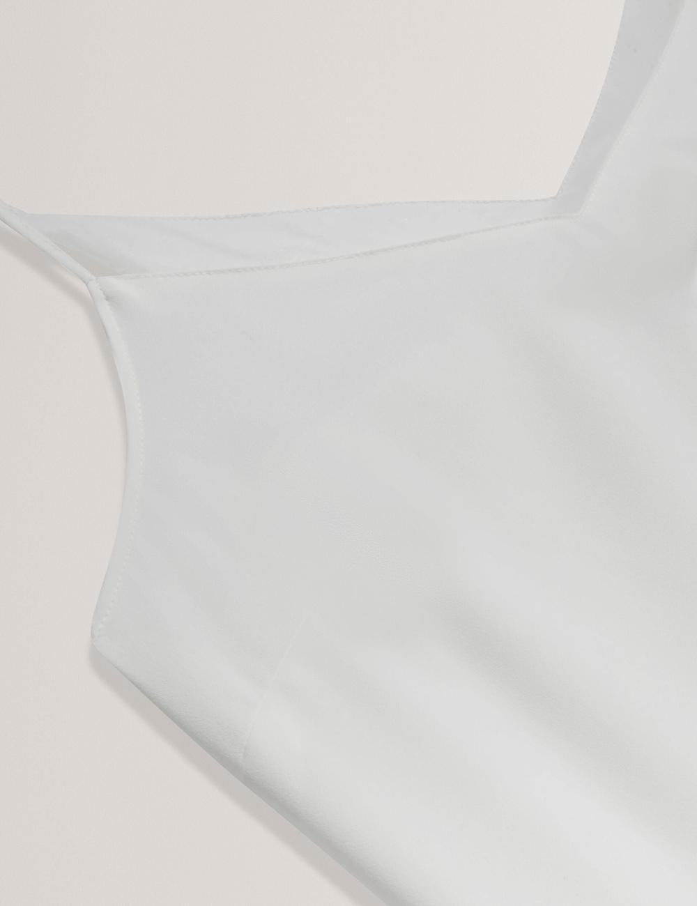 Women Ted Baker LULEA - Chiffon Detail V-Neck Strappy Cami Tops Ivory | Egypt  JNKAD-6534