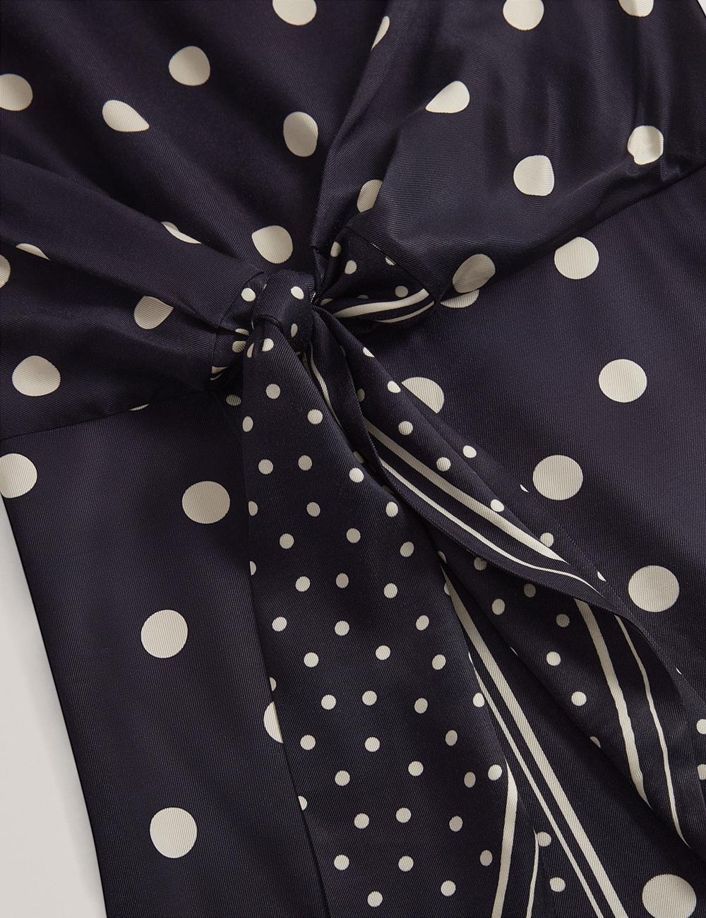 Women Ted Baker MALMOA - Polka Dot Detail Column Midi Dresses Navy | Egypt  GERYX-4605