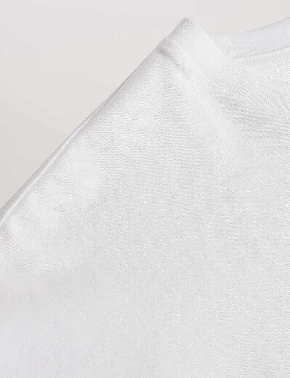 Women Ted Baker MALORRY - Embroidered Logo Boxy Cotton T-Shirts White | Egypt  LRFNM-7829