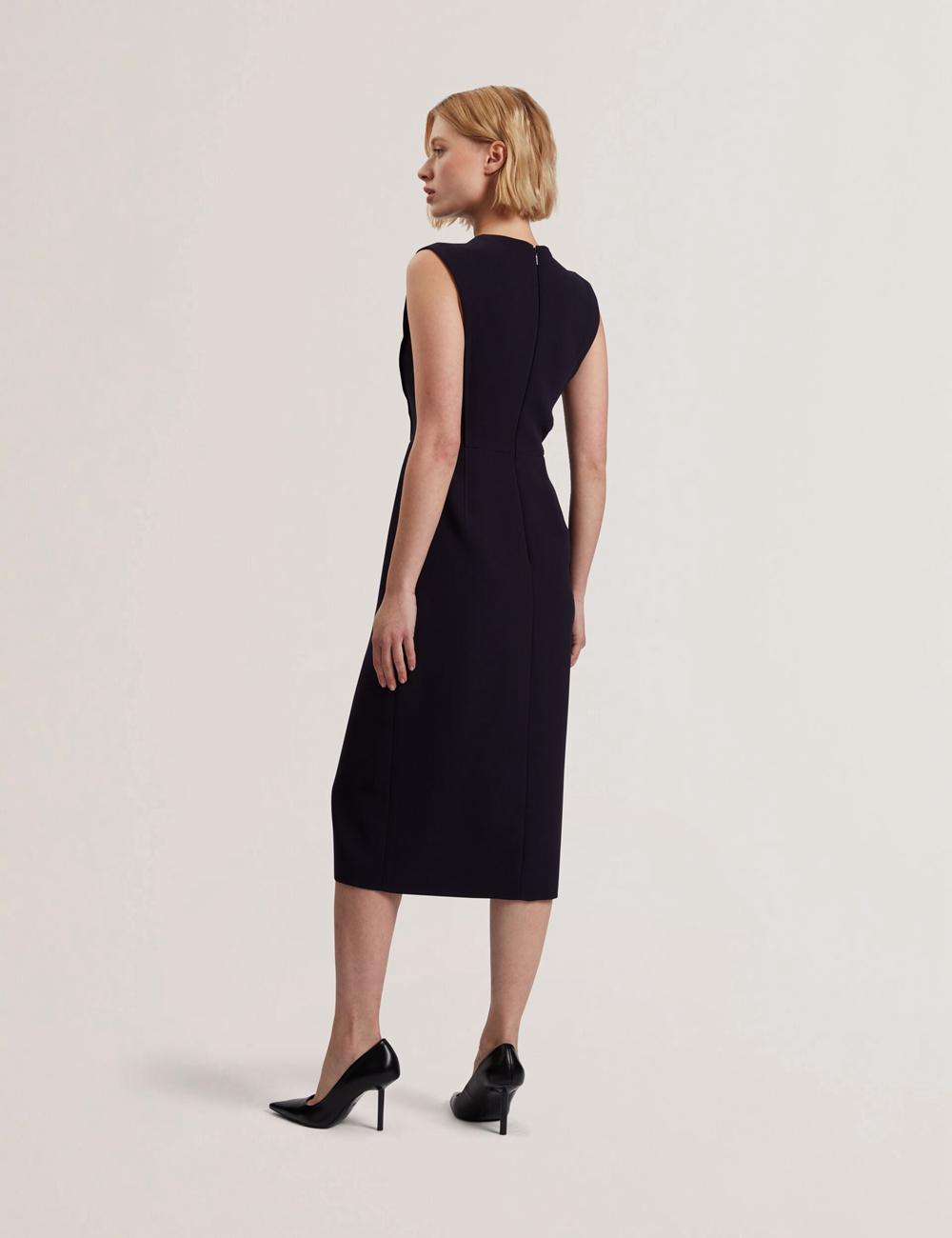 Women Ted Baker MANABDL - Tailored Sleeveless With Front Split Midi Dresses Navy | Egypt  TWZHC-7238