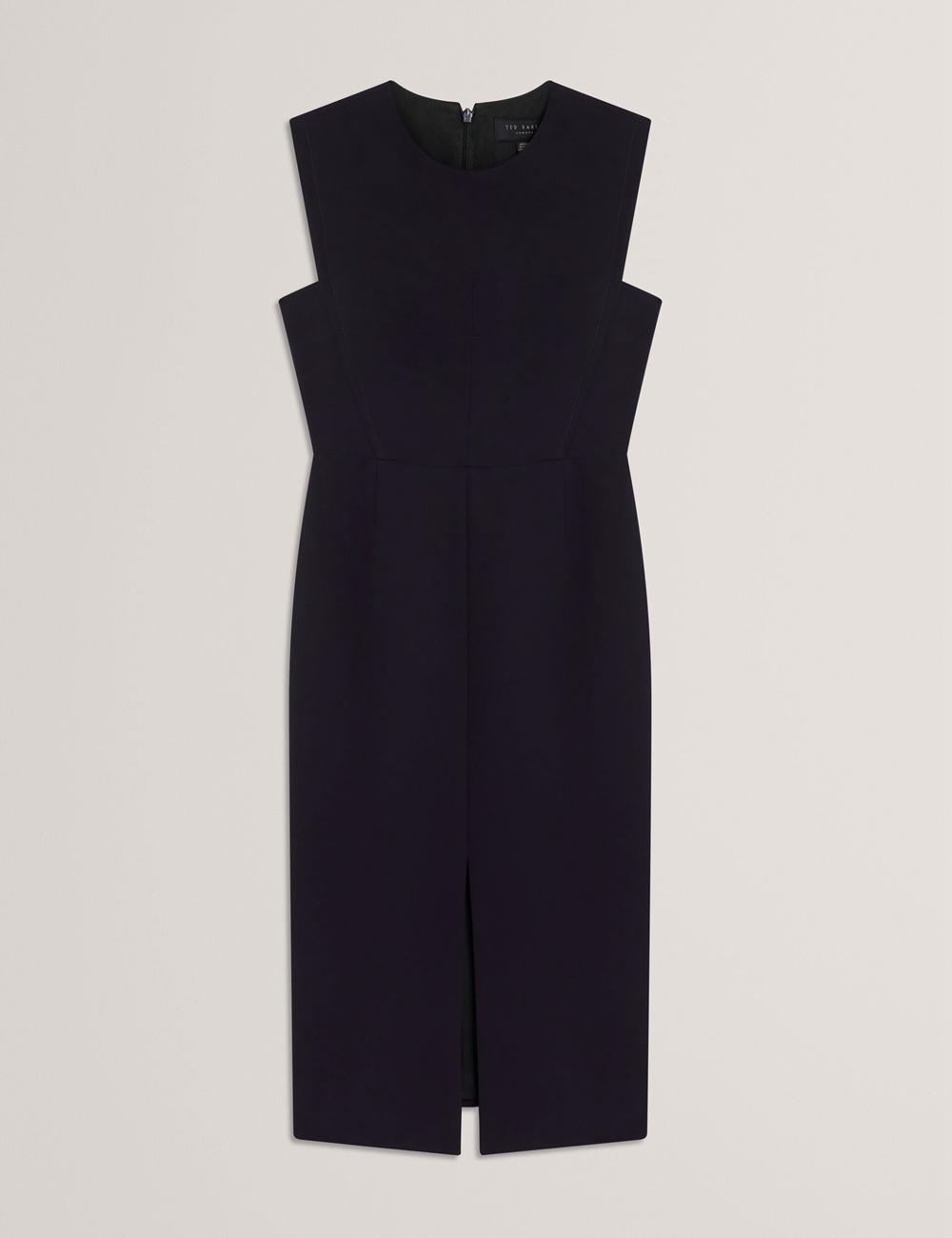 Women Ted Baker MANABDL - Tailored Sleeveless With Front Split Midi Dresses Navy | Egypt  TWZHC-7238