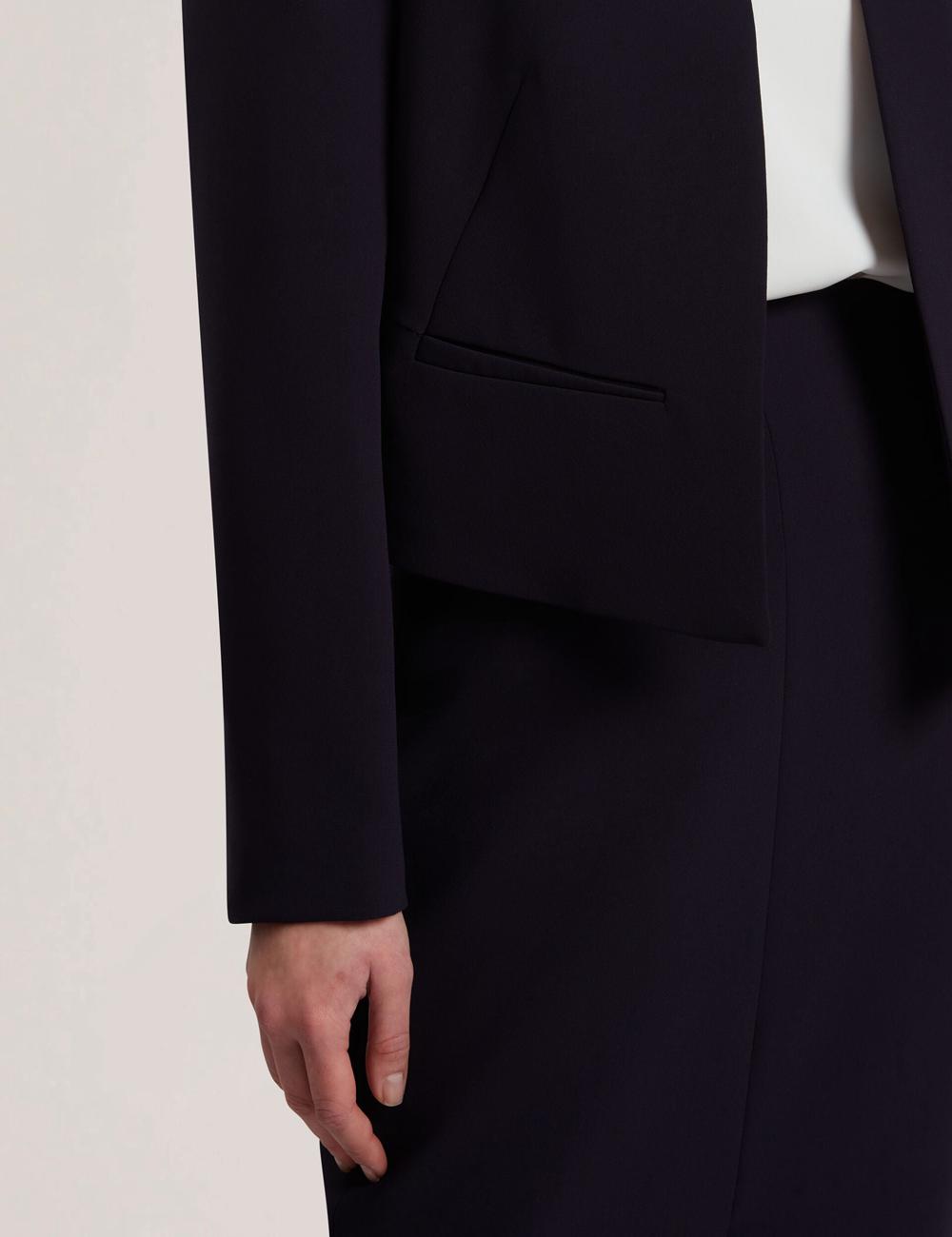 Women Ted Baker MANABJL - Tailored Round Neck Cropped Open Jackets Navy | Egypt  GETBU-5807