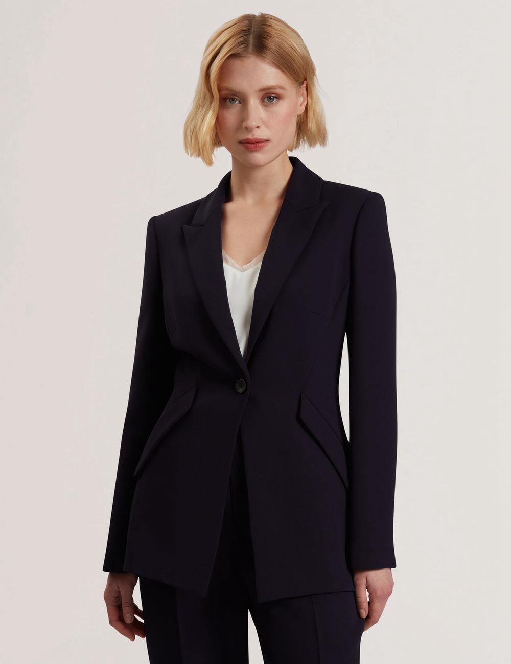 Women Ted Baker MANABL - Slim Fit Single Breasted Tailored Blazer Jackets Navy | Egypt  QDNFW-6937