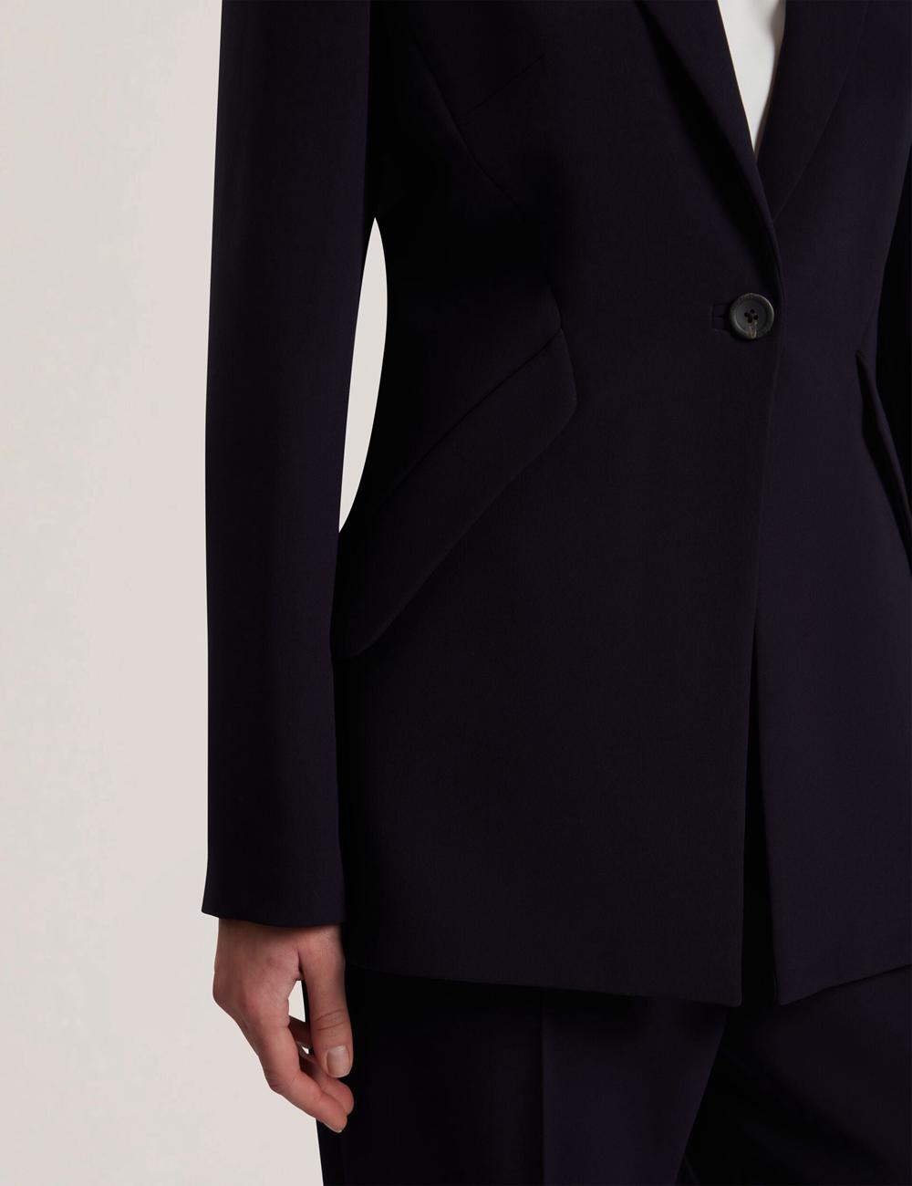 Women Ted Baker MANABL - Slim Fit Single Breasted Tailored Blazer Jackets Navy | Egypt  QDNFW-6937