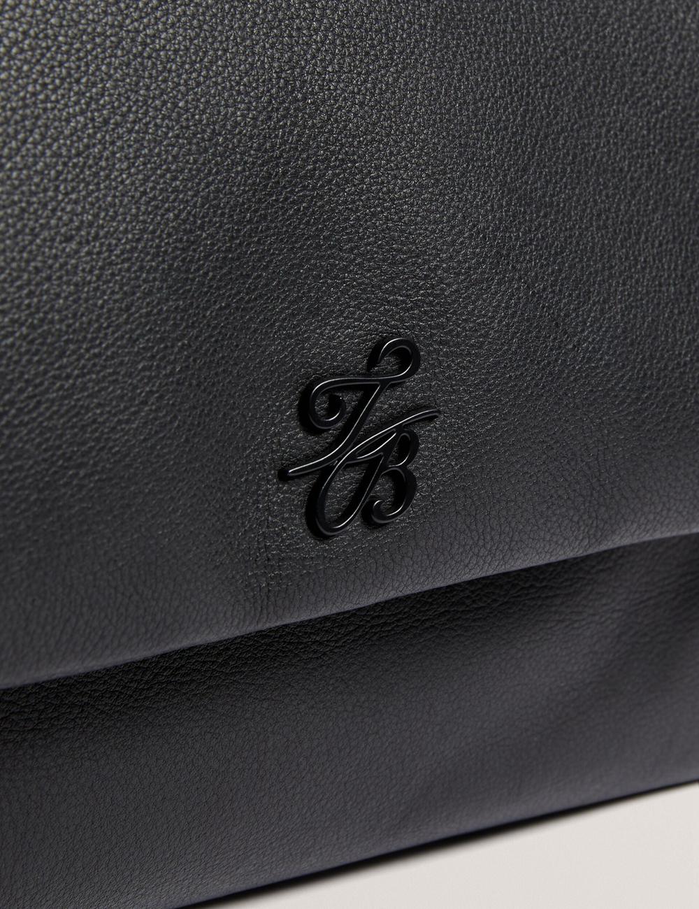 Women Ted Baker MARGOU - Padded Leather Large Fold Over Shoulder Bags Black | Egypt  PSRBI-4279