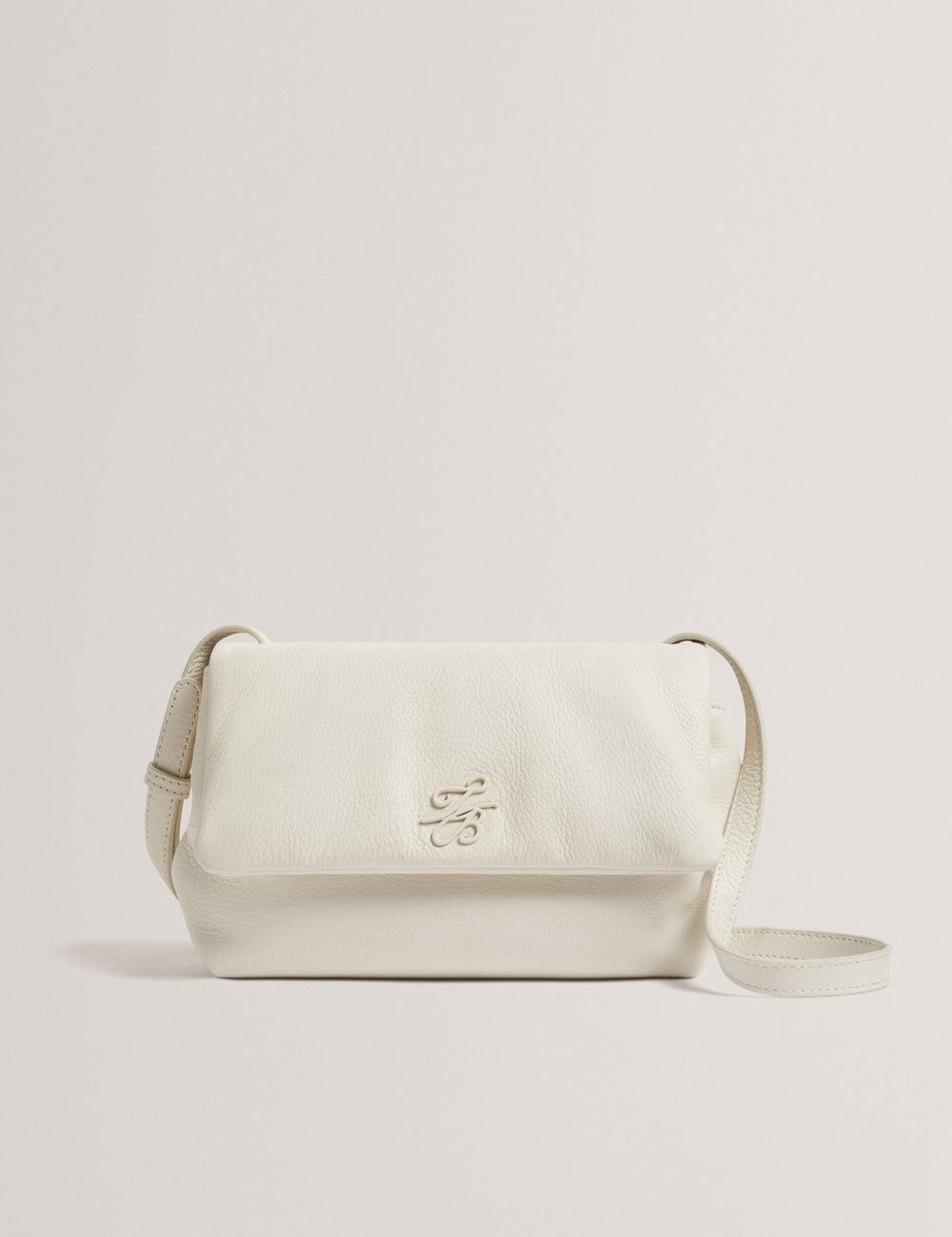 Women Ted Baker MARRISA - Padded Leather Fold Over Crossbody Bags Ecru | Egypt  BNCAE-4087