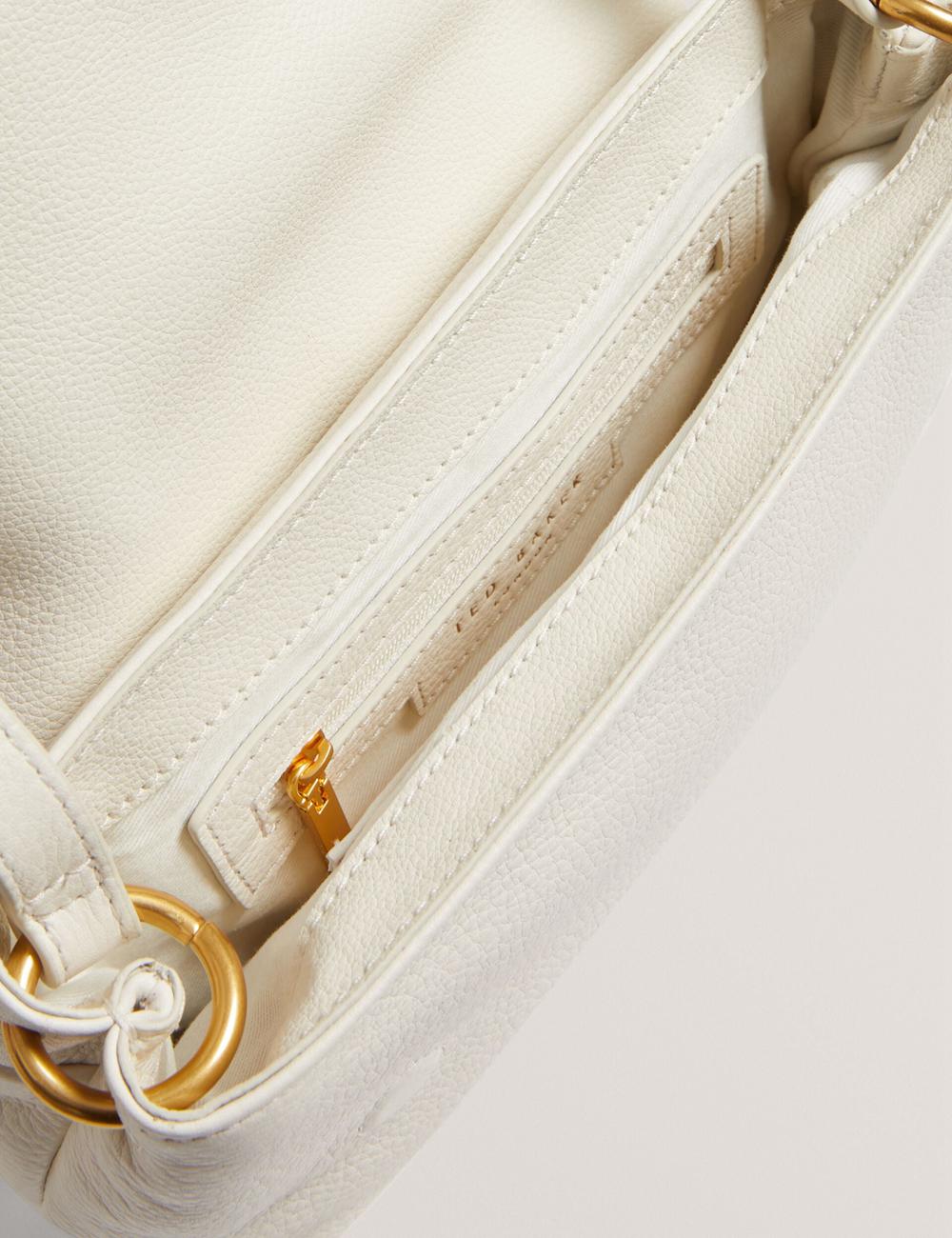 Women Ted Baker MARRISA - Padded Leather Fold Over Crossbody Bags Ecru | Egypt  BNCAE-4087