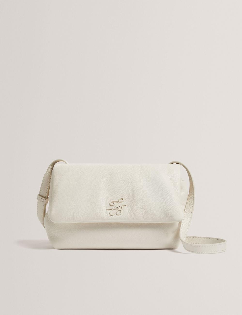 Women Ted Baker MARRISA - Padded Leather Fold Over Crossbody Bags Ecru | Egypt  BNCAE-4087