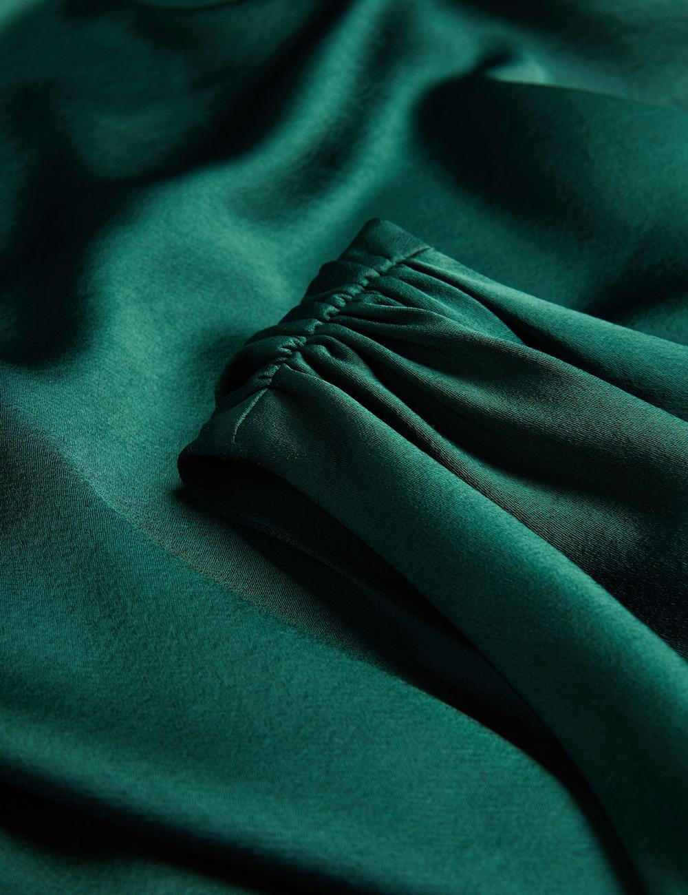 Women Ted Baker MELGAR - Satin One Shoulder Midi Dresses Dk-Green | Egypt  WUKVY-2631