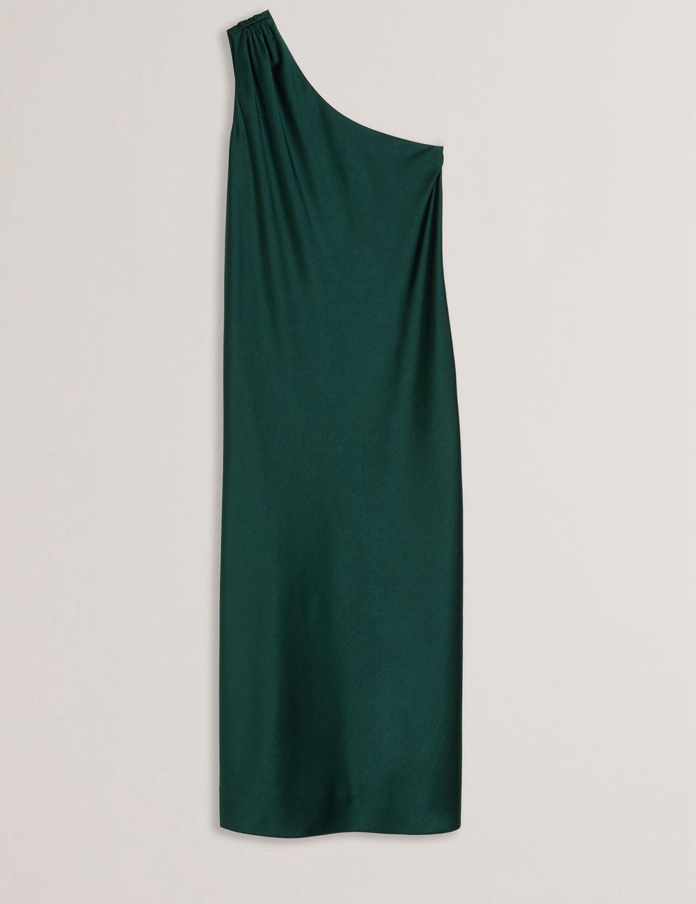 Women Ted Baker MELGAR - Satin One Shoulder Midi Dresses Dk-Green | Egypt  WUKVY-2631