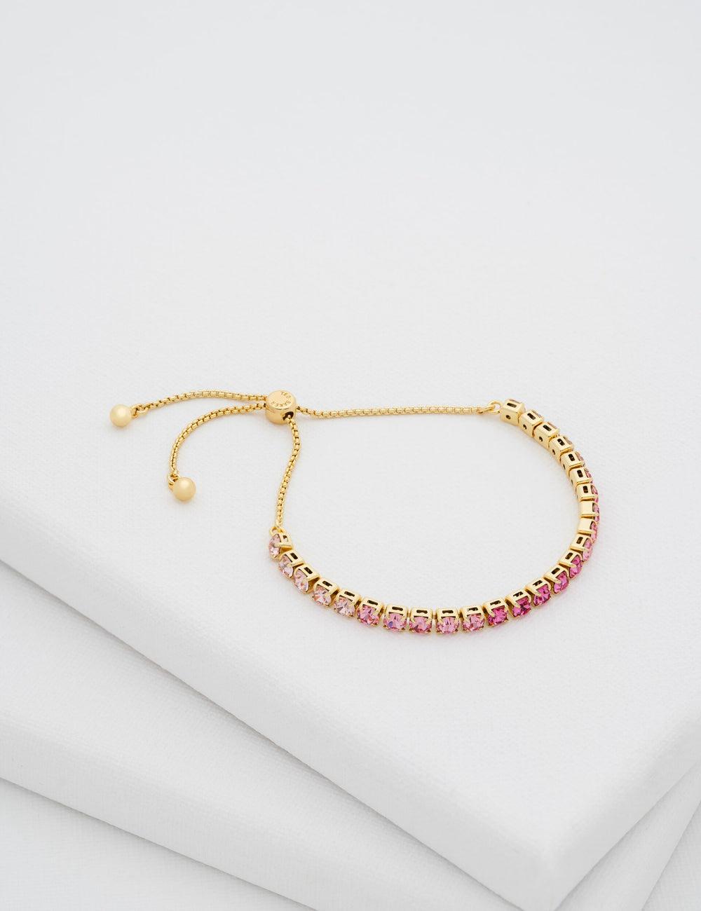 Women Ted Baker MELRAH - Crystal Adjustable Tennis Bracelets Pink | Egypt  RSIKD-1245