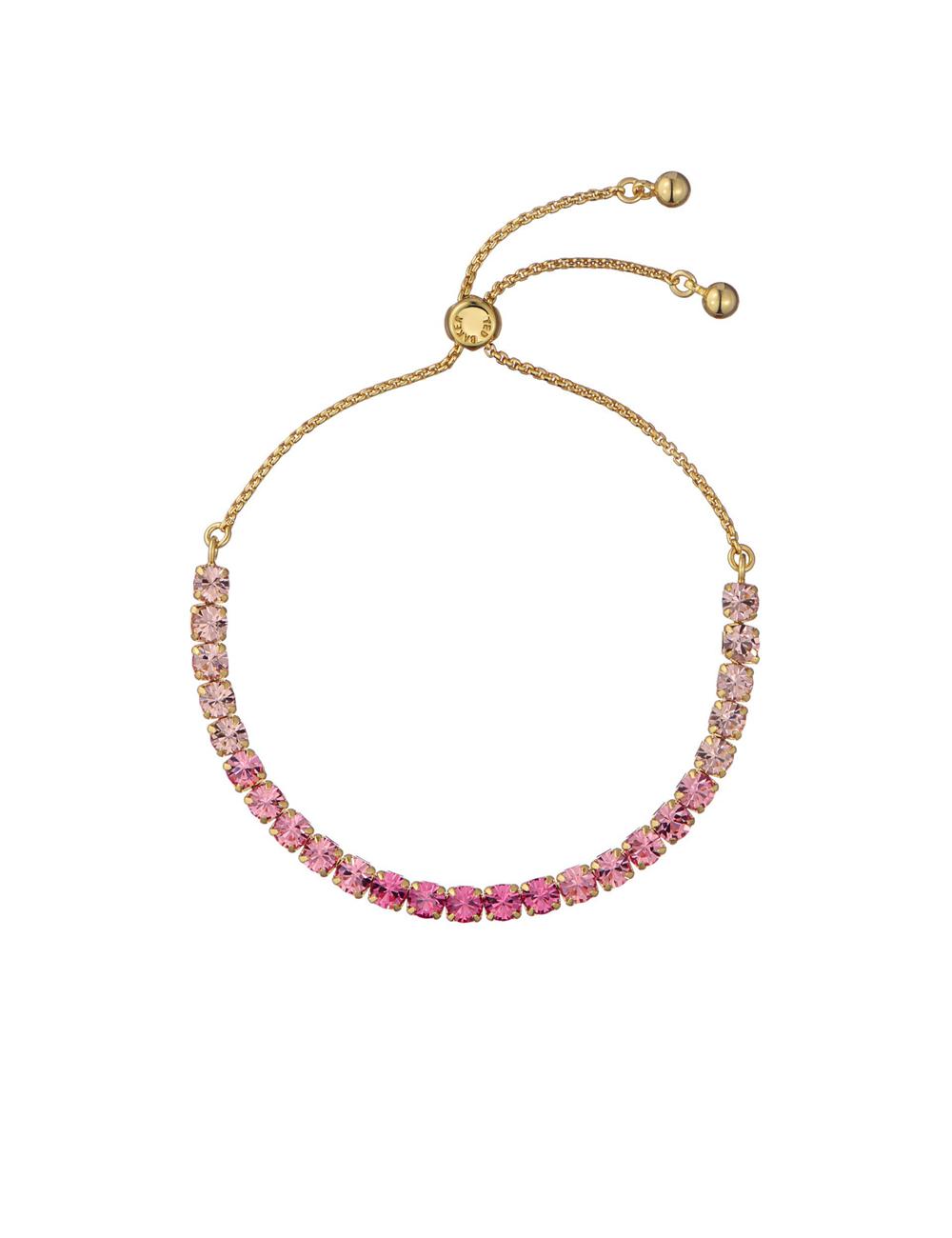 Women Ted Baker MELRAH - Crystal Adjustable Tennis Bracelets Pink | Egypt  RSIKD-1245