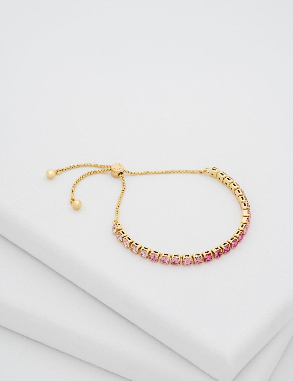 Women Ted Baker MELRAH - Crystal Adjustable Tennis Bracelets Pink | Egypt  RSIKD-1245