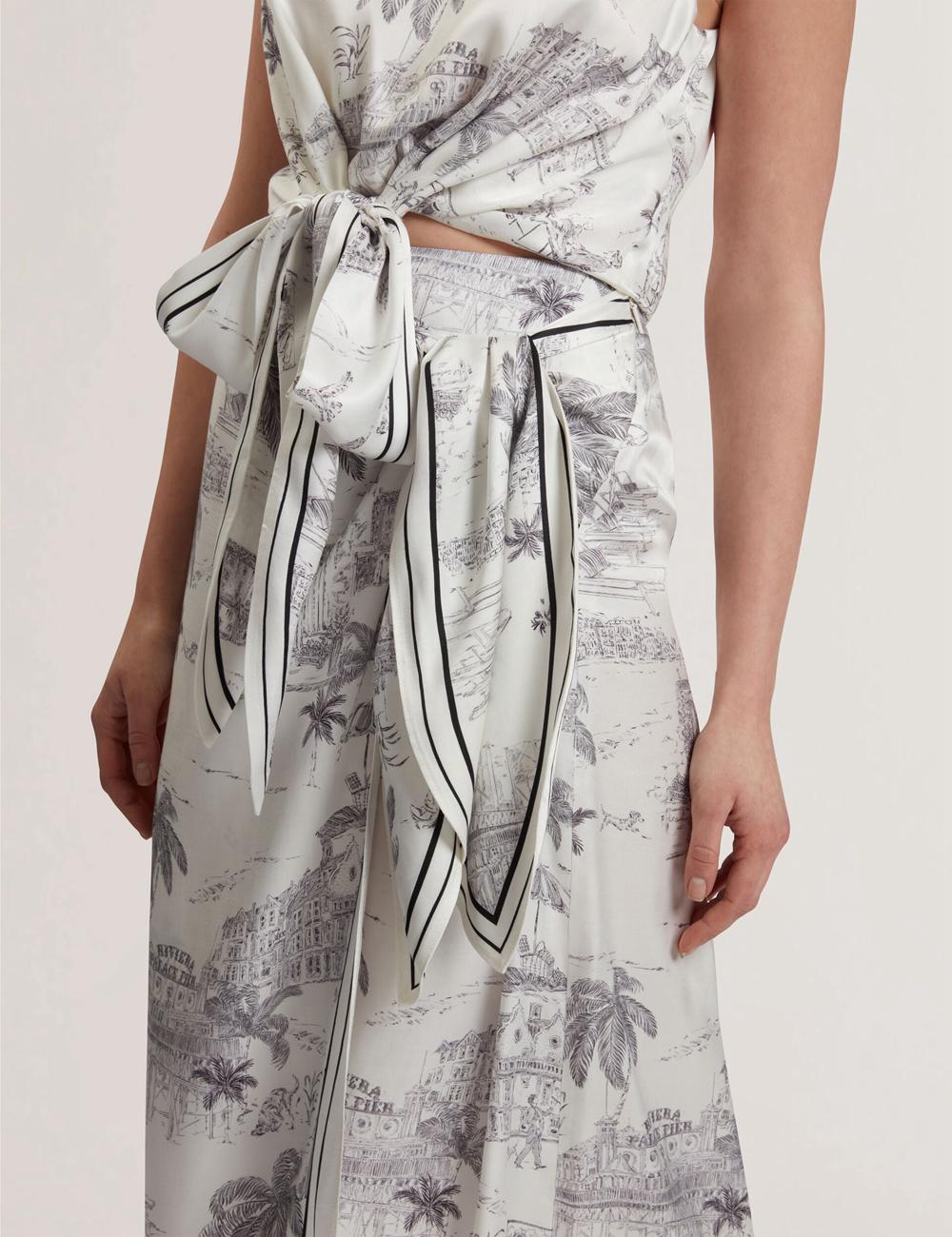 Women Ted Baker MELVA - Printed Detail Wrap Midi Skirts Ivory | Egypt  RIENL-6058