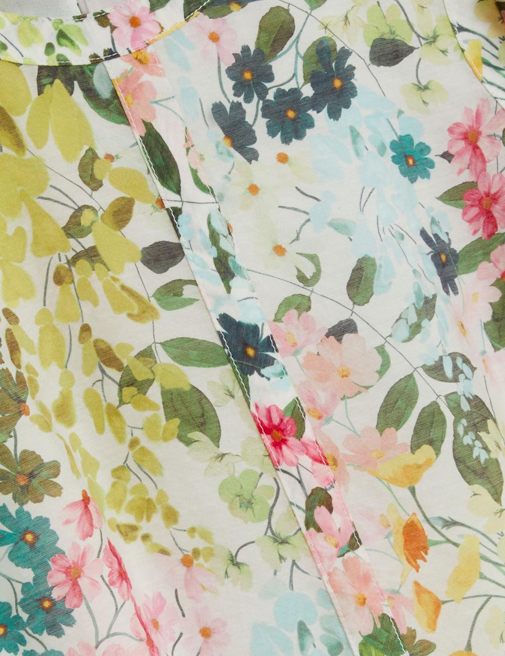 Women Ted Baker MICHA - Floral Binding Detail Puffed Sleeve Blouses Ivory | Egypt  LMADU-5094