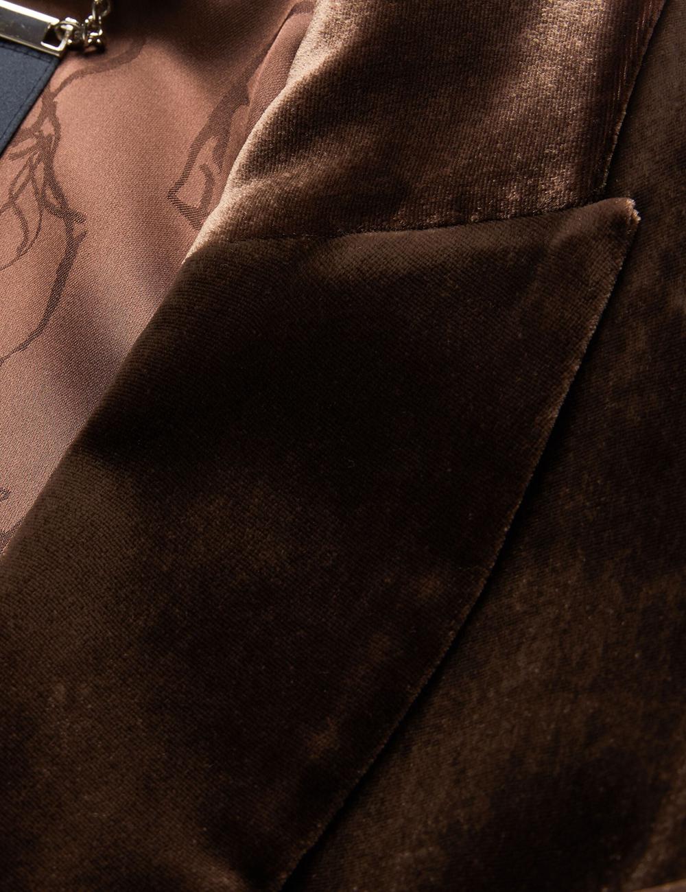 Women Ted Baker MOMIJI - Velvet Waist Single Breasted Blazers Brown | Egypt  CDBVW-4726