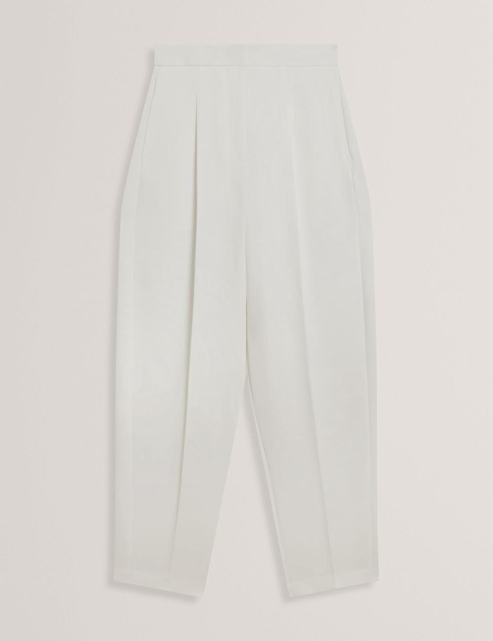 Women Ted Baker MORRIAT - Barrel Leg Woven Tailored Trousers Ivory | Egypt  YLNJD-4983