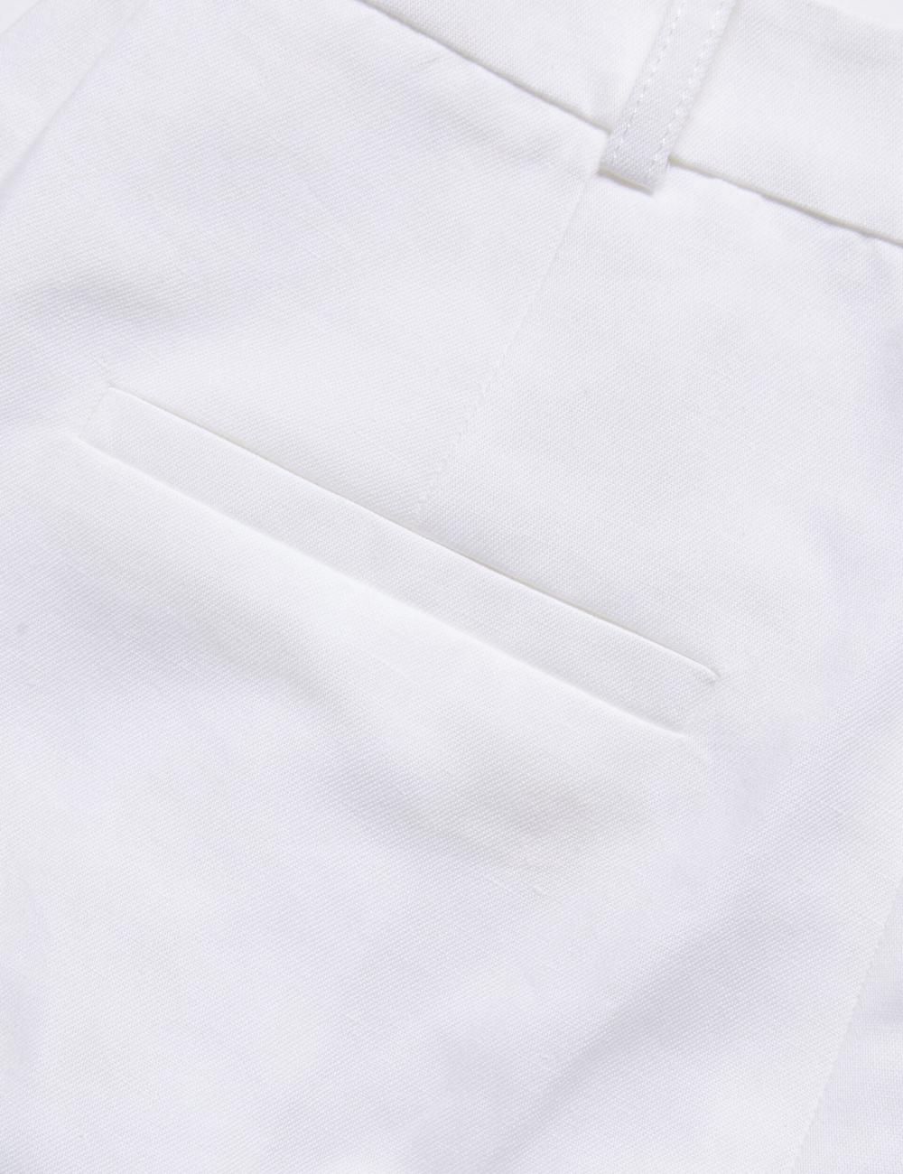 Women Ted Baker MUSUBT - Linen Cotton High Waisted Tailored Trousers White | Egypt  IMHYE-8674