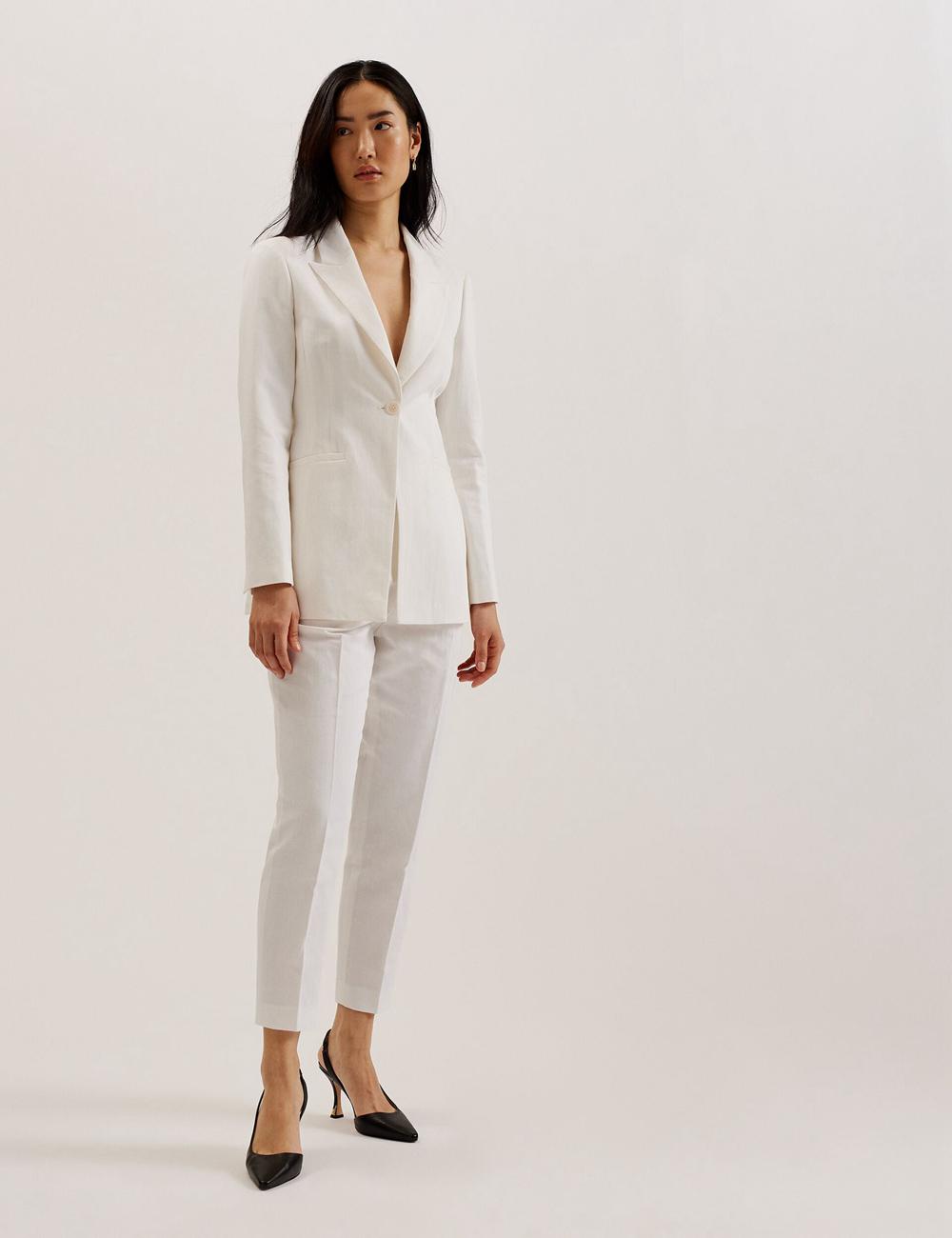 Women Ted Baker MUSUB - Tailored with Faux Pockets Blazers White | Egypt  CWRMQ-5360