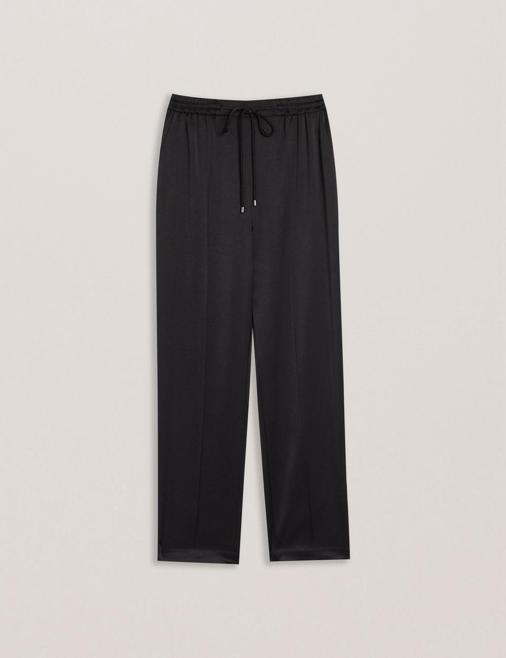 Women Ted Baker NATORI - Satin Elasticated Waist Tapered Joggers Black | Egypt  FVAQB-5094